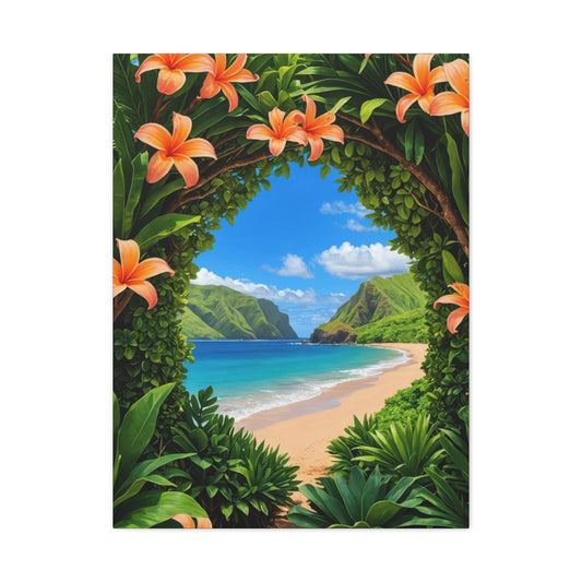 Hawaii Flower Frame Wall Art & Canvas Prints