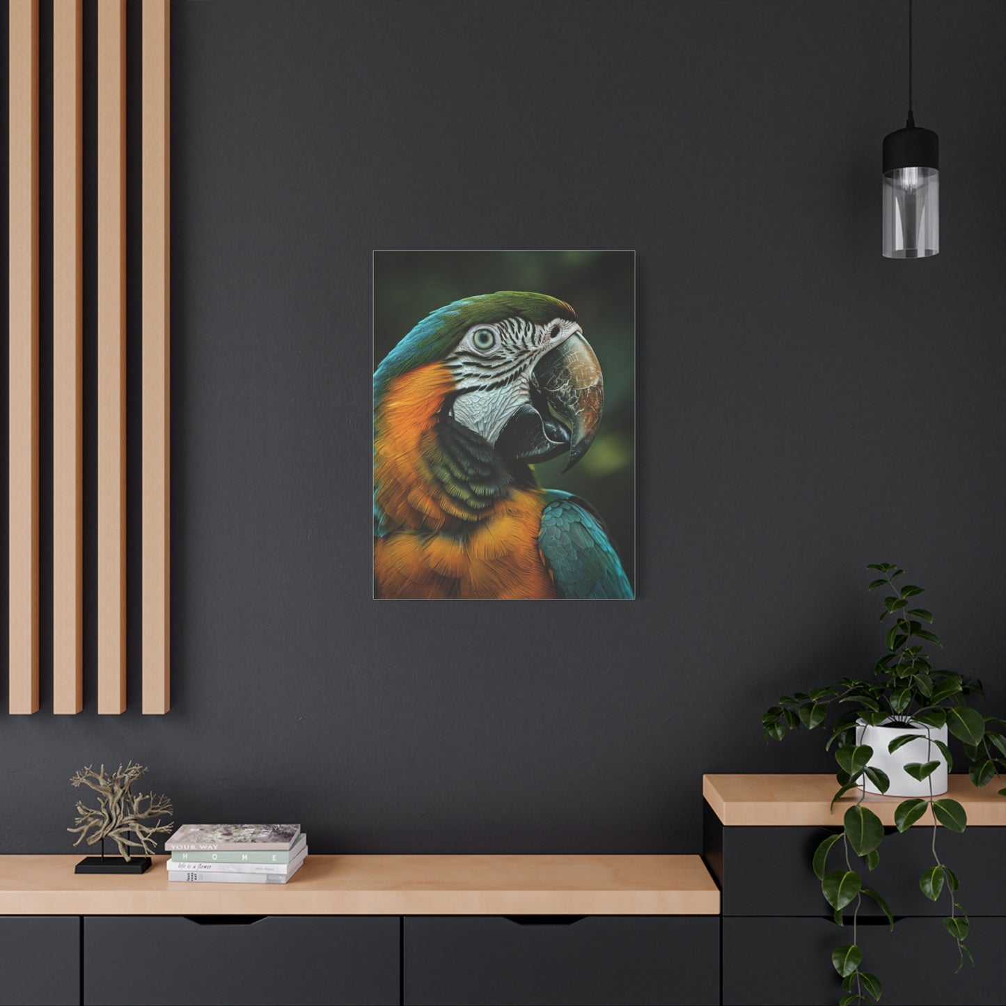 Blue and Gold Macaw Portrait Wall Art & Canvas Prints