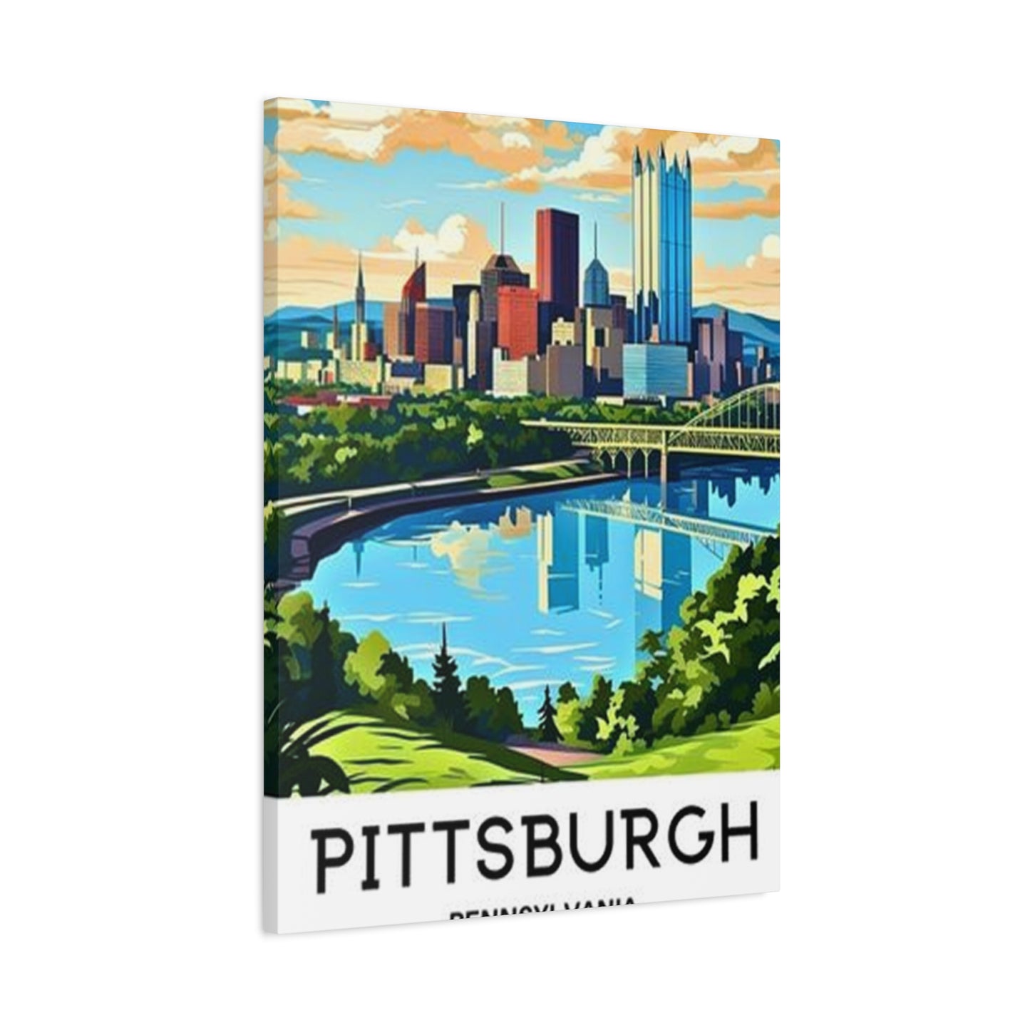 Sunny Sky Pittsburgh Poster Wall Art & Canvas Prints
