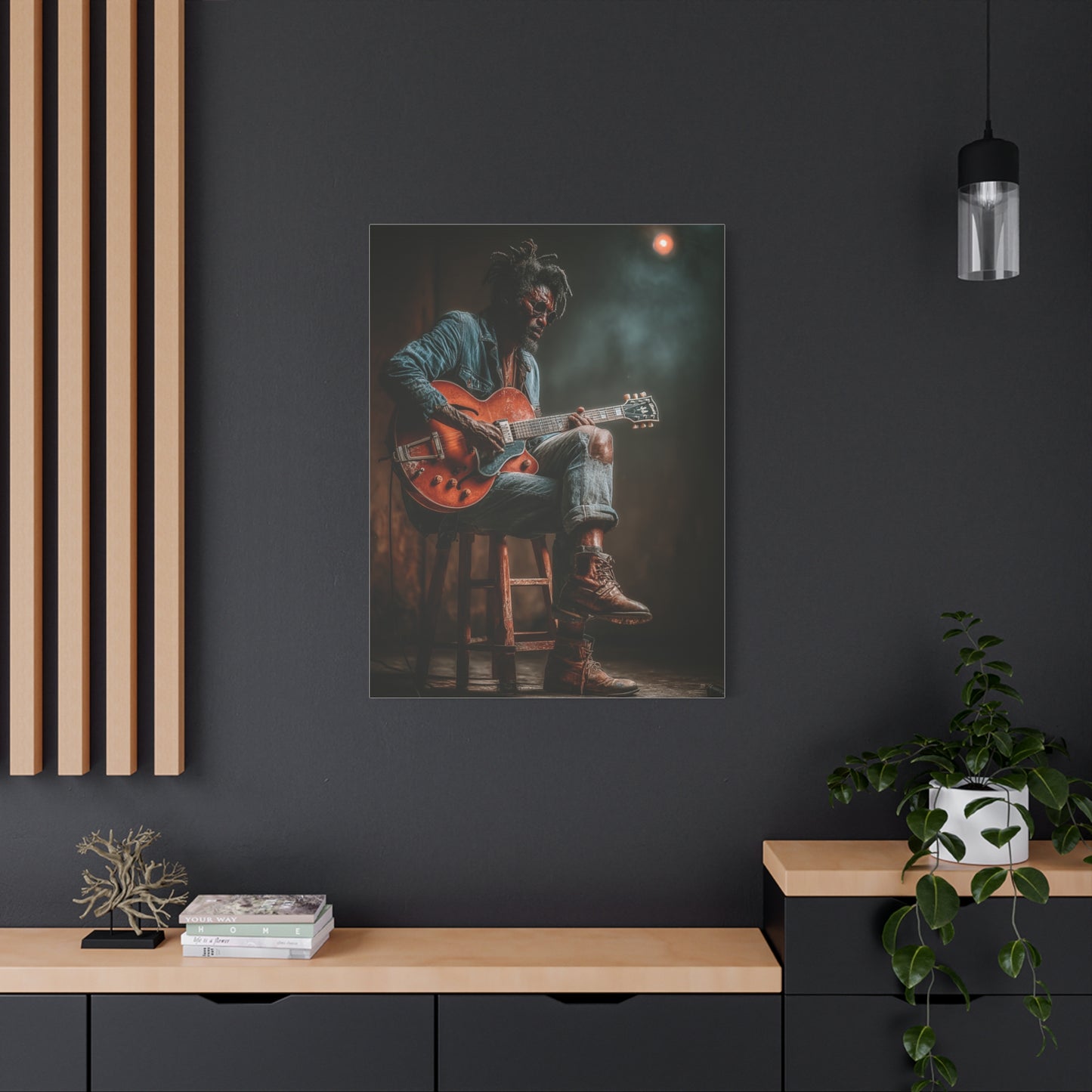 Acoustic Blues Session Portrait Wall Art & Canvas Print