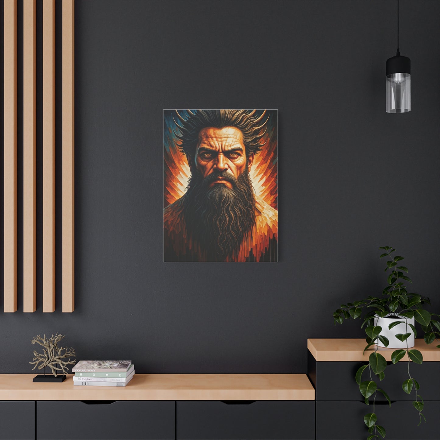 Ember Crown Warrior Portrait Wall Art & Canvas Print