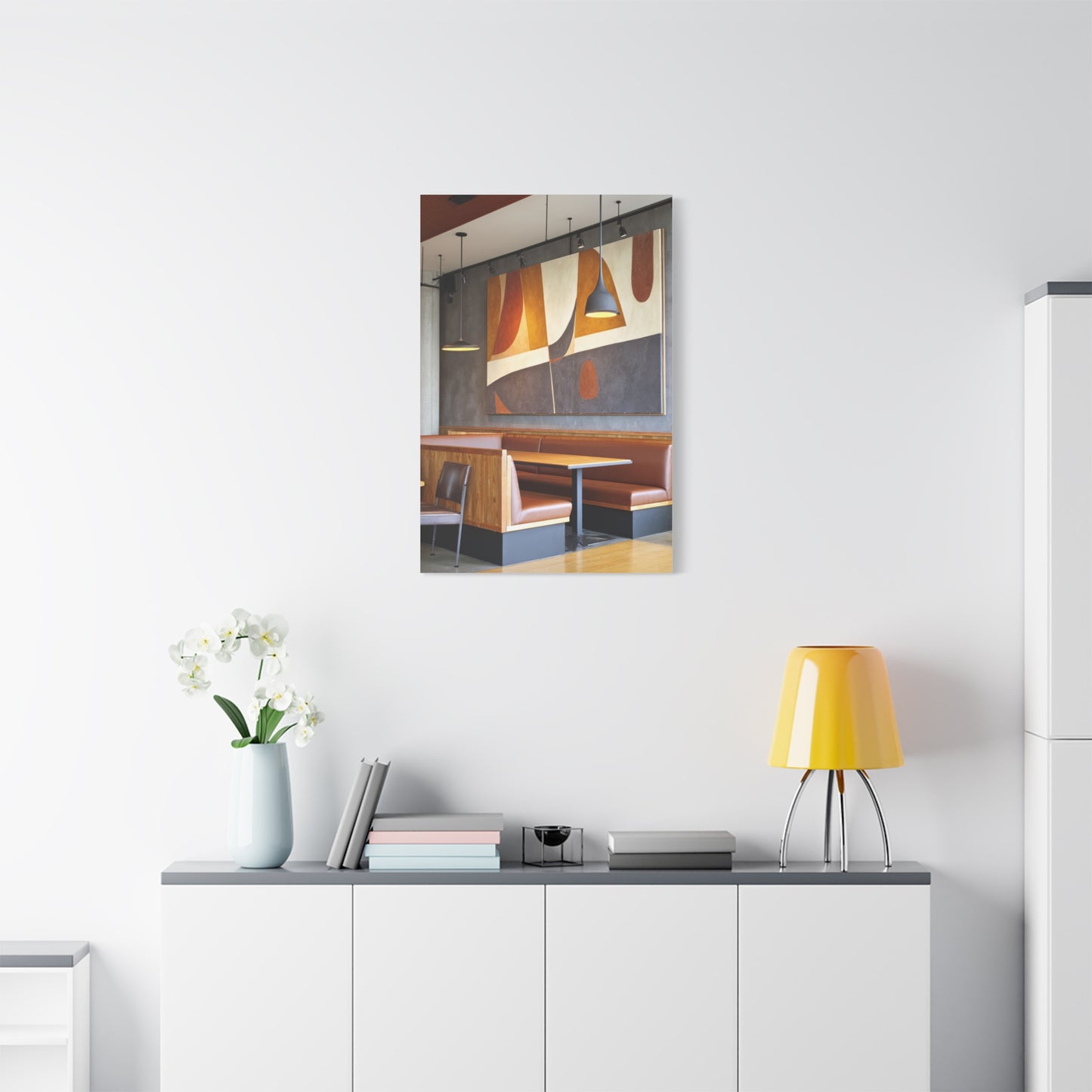 Warm Geometric Restaurant Booth Wall Art & Canvas Print