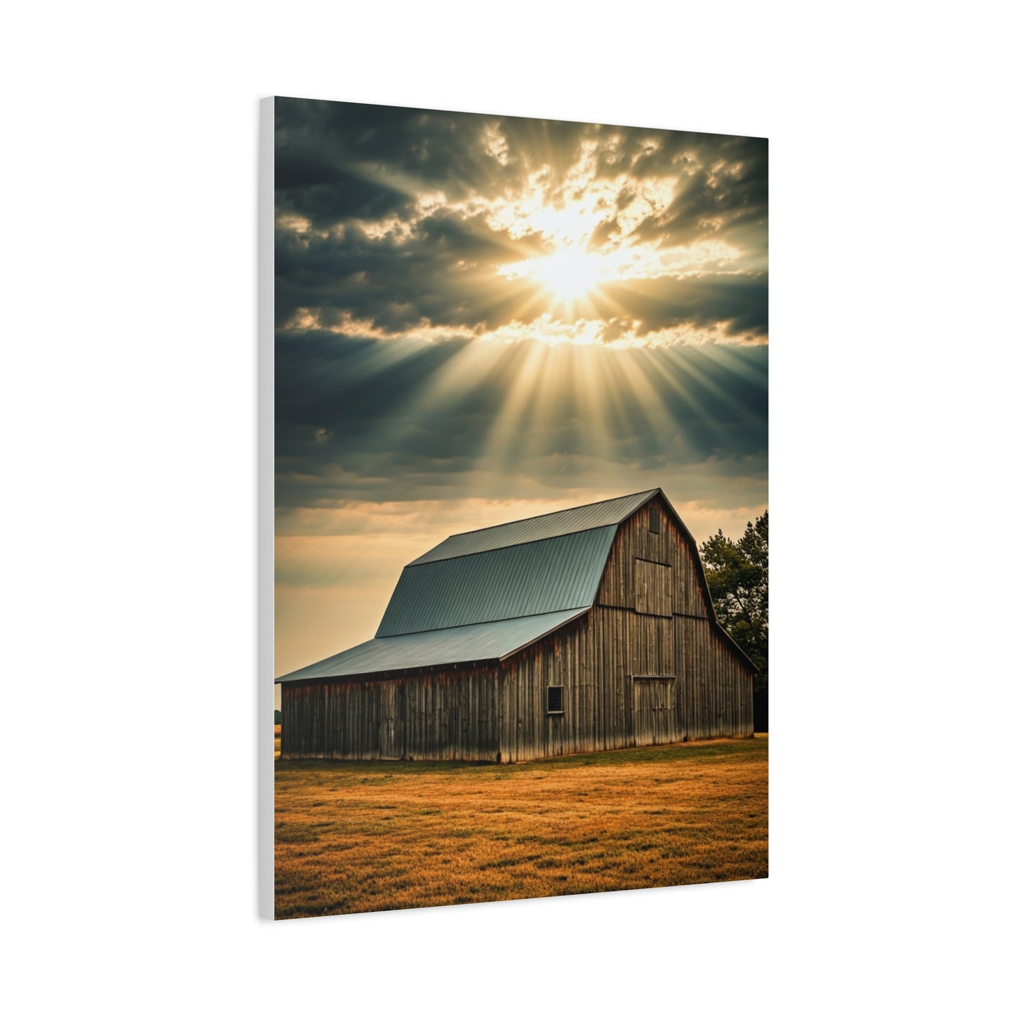 Sunbreak Over the Old Barn Wall Art & Canvas Prints