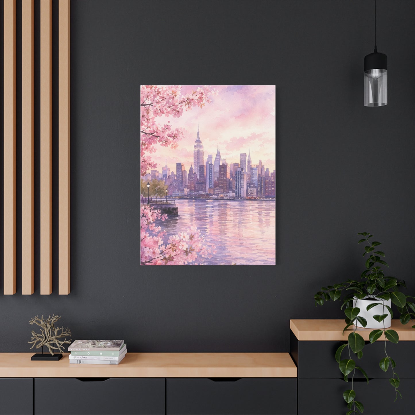 Spring Manhattan Skyline Blossom Wall Art & Canvas Print