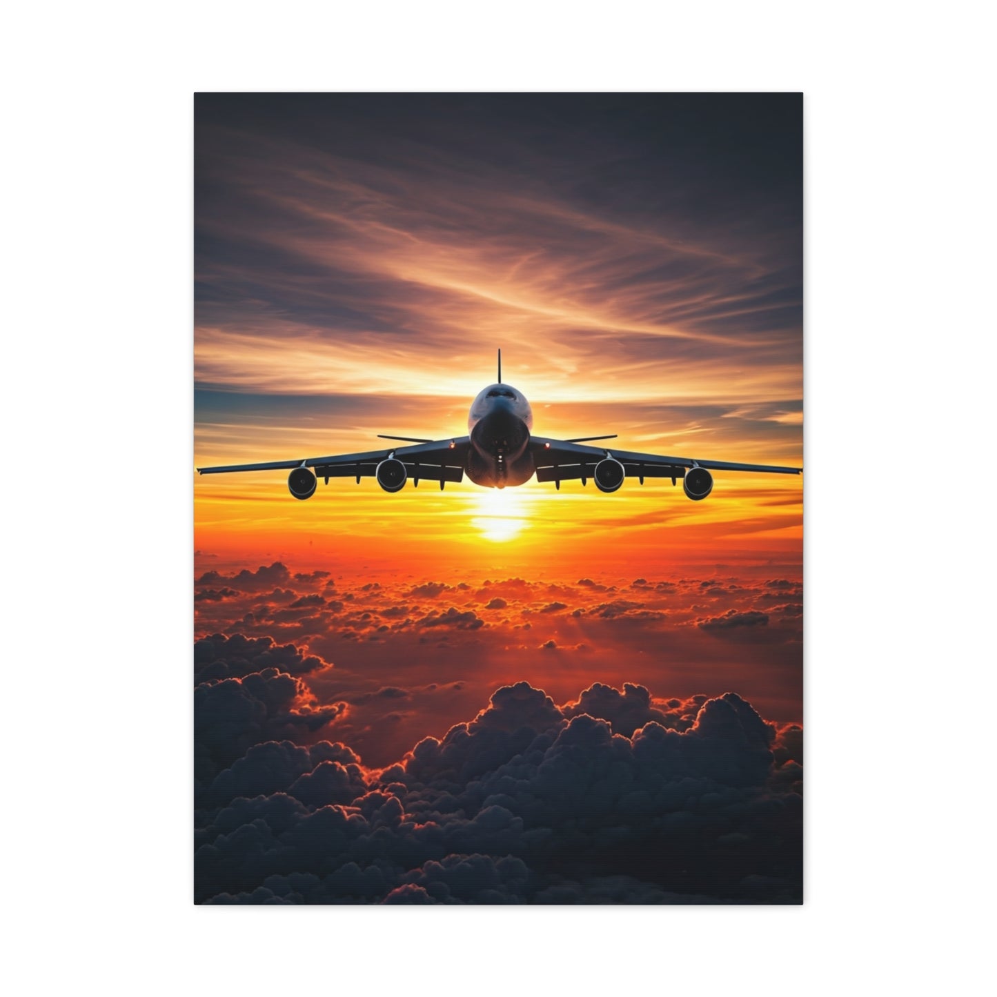 Sunset Flight Above the Clouds Wall Art & Canvas Prints