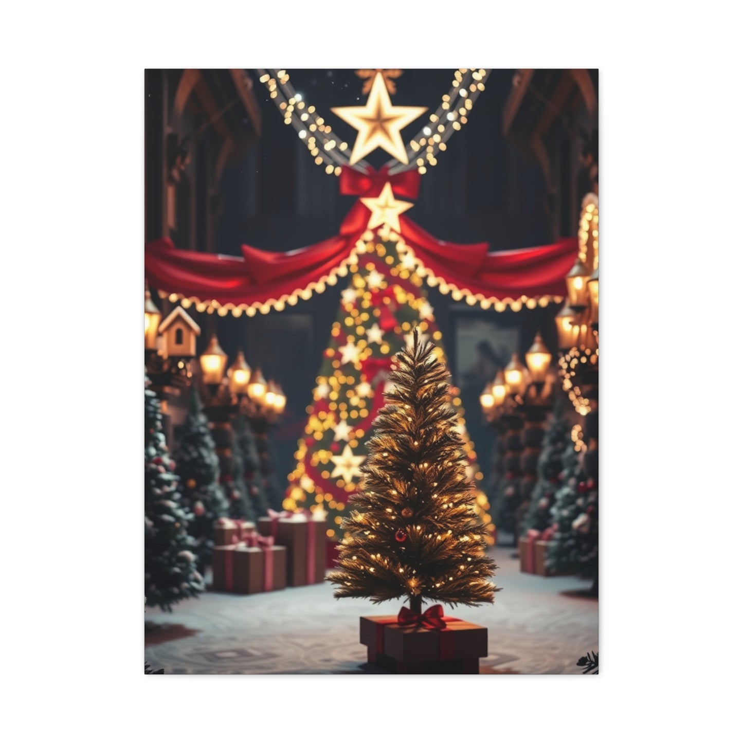 Black Christmas Art Refined Canvas Wall Art & Canvas Print