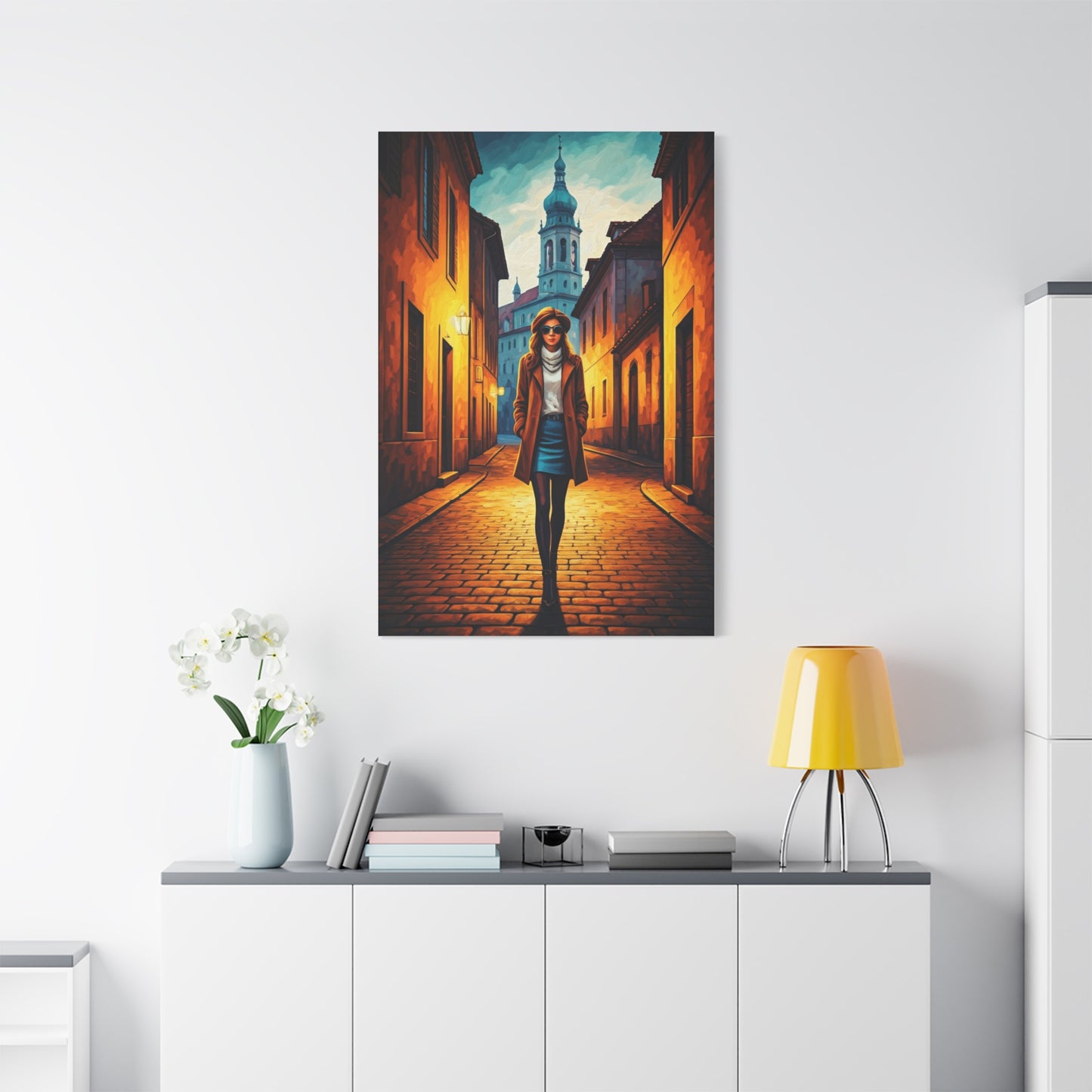 Twilight Alley Stroll Wall Art & Canvas Print