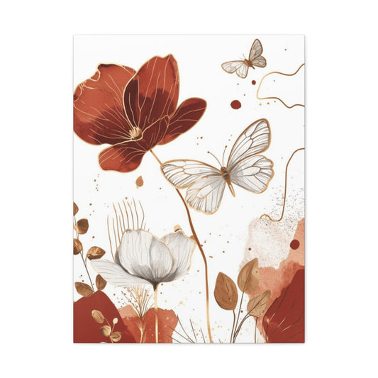 Flowe and Butterfly Painting Wall Art & Canvas Prints