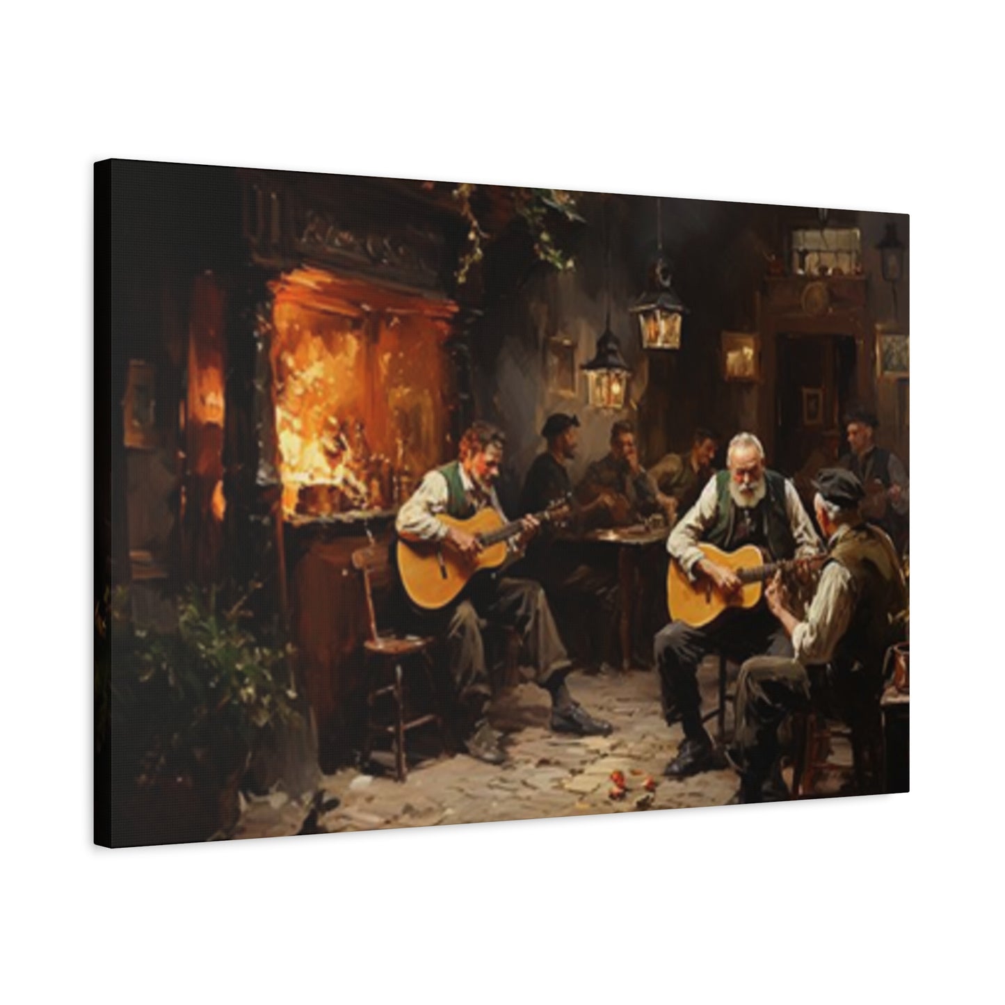 People At Pub & Bar Painting Wall Art & Canvas Prints