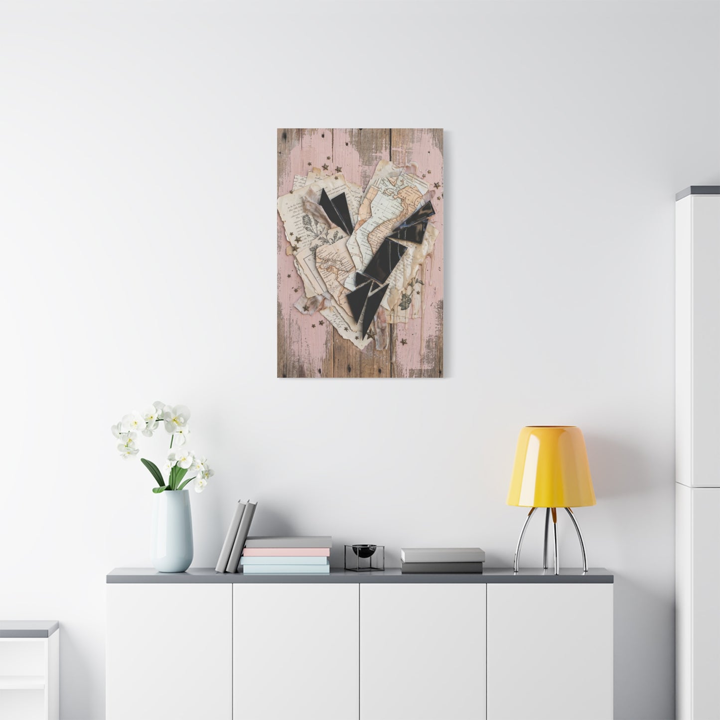Reclaimed Mixed Media Heartless Romance Wall Art & Canvas Print