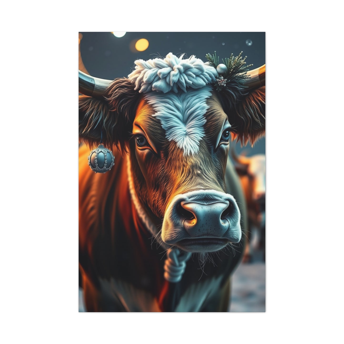 Christmas Cow Art Luxury Canvas Wall Art & Canvas Print