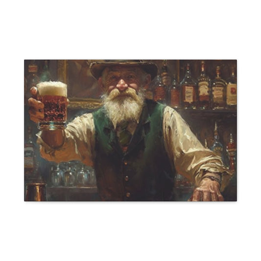 Old Man At Bar Painting Wall Art & Canvas Prints
