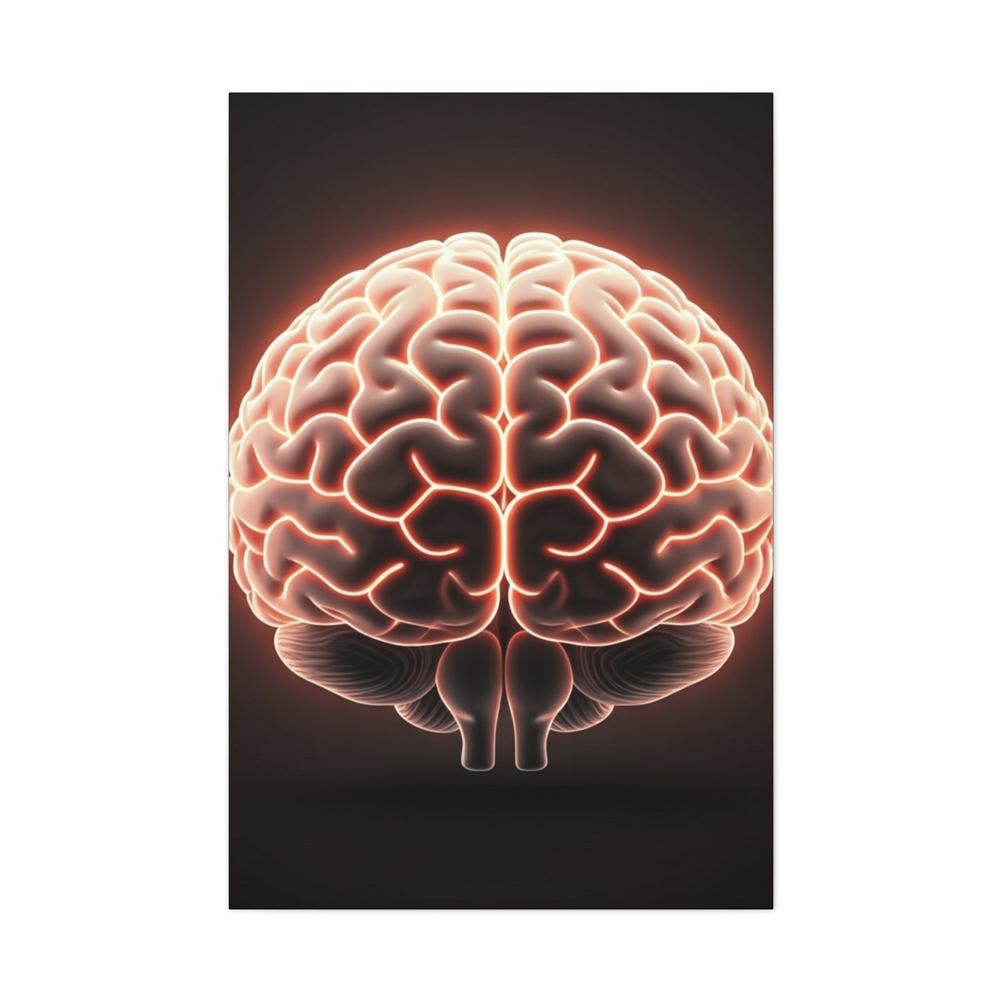 Neon Brain Art Canvas – Glowing Anatomy Wall Decor
