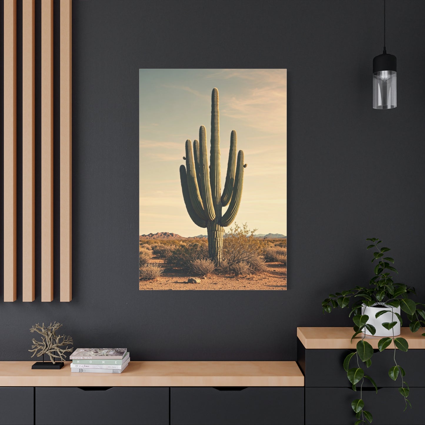 Golden Desert Saguaro Landscape Wall Art & Canvas Prints