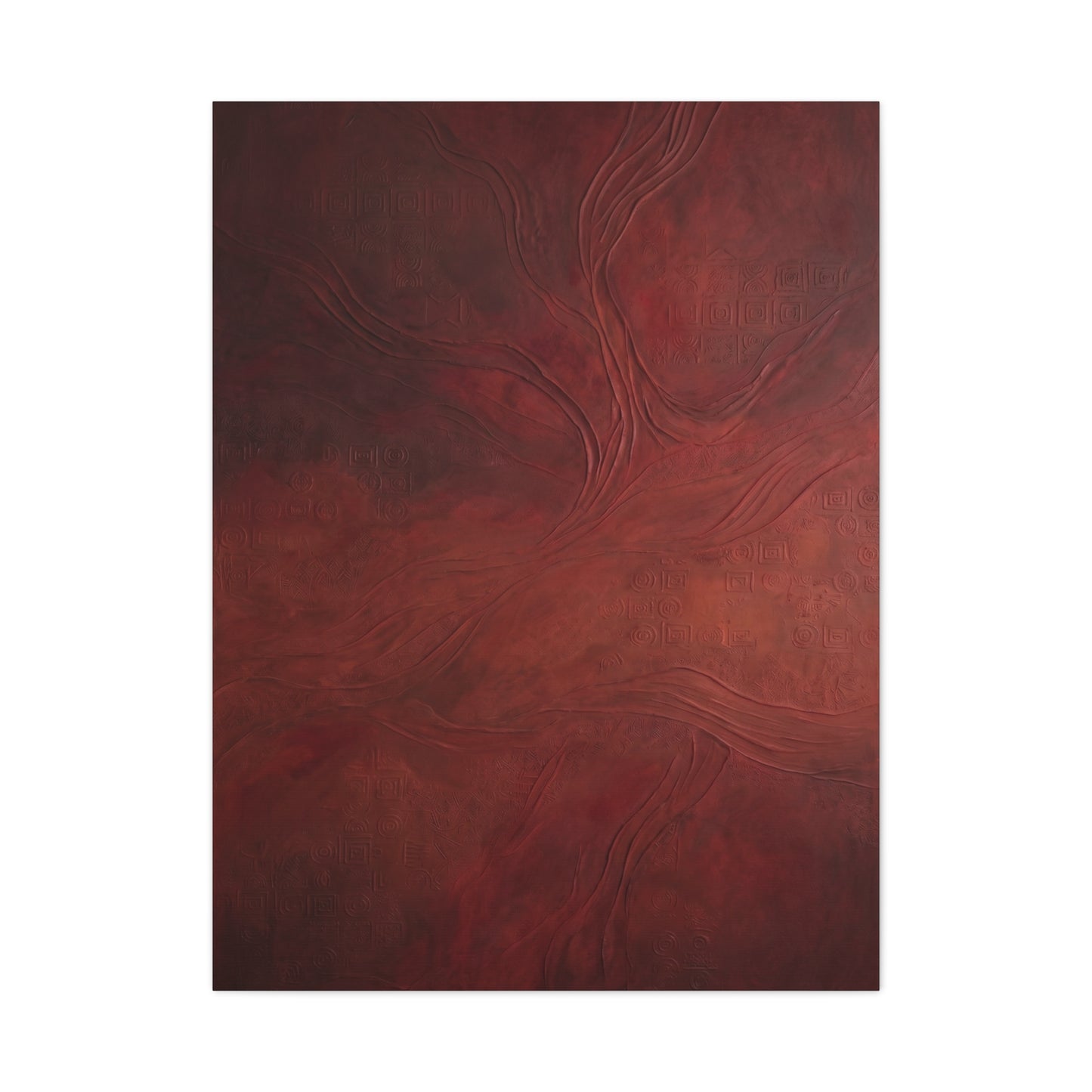 Earthy Red Wabi-Sabi Texture Abstraction Wall Art & Canvas Print