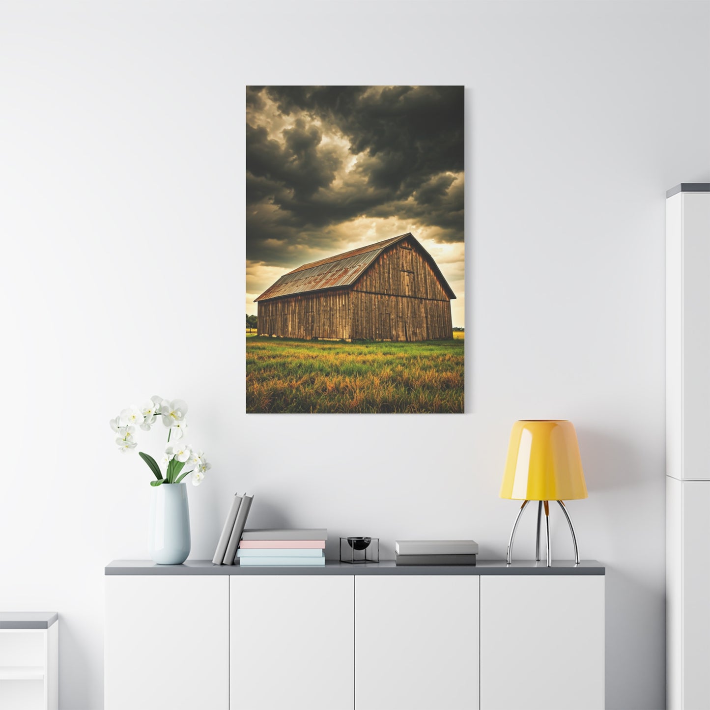 Weathered Barn Under Gathering Storm Wall Art & Canvas Prints