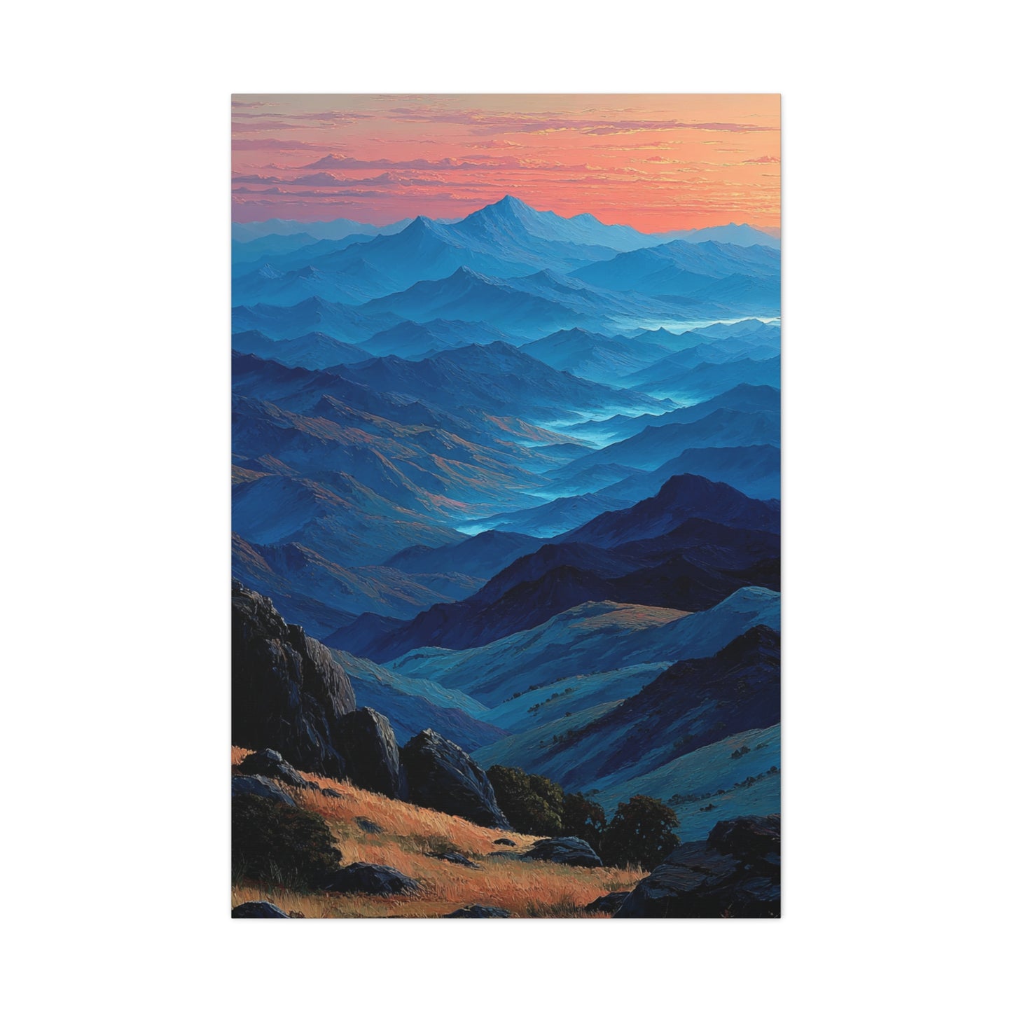 Blue Ridge Dawn Mountain Layers Wall Art & Canvas Print