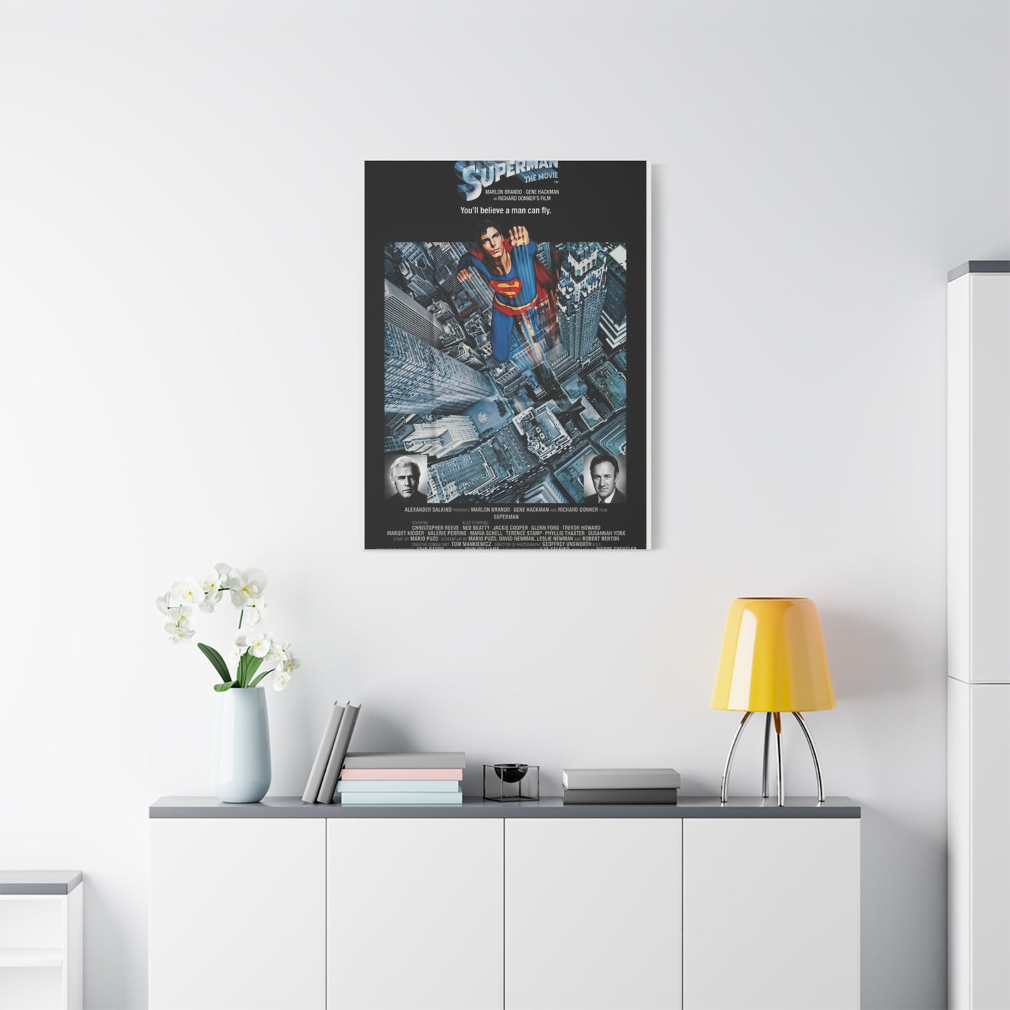 Superman "You'll Believe A Man Can Fly" Movie Poster Wall Art & Canvas Print