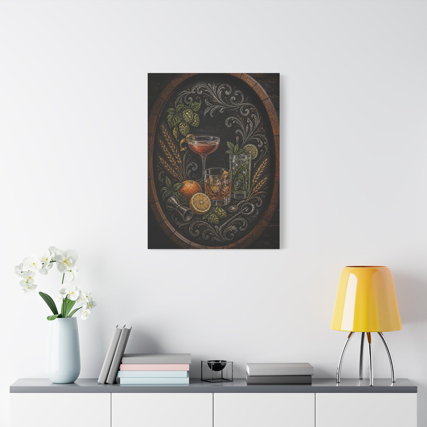 Chalkboard Cocktail Illustration Wall Art & Canvas Print