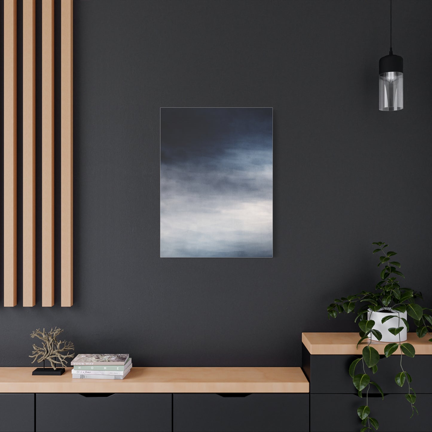 Navy Mist Atmospheric Gradient Wall Art & Canvas Print