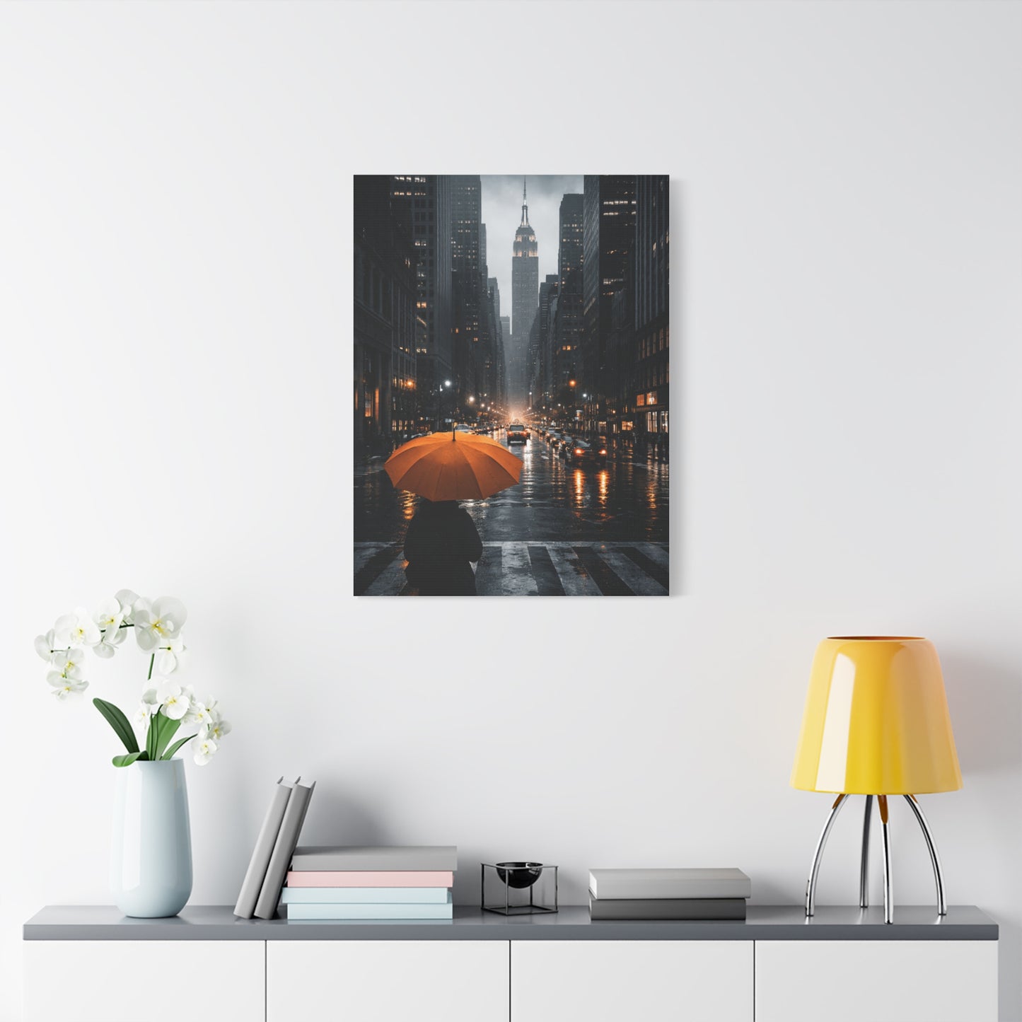City Rain Reflection Wall Art & Canvas Print