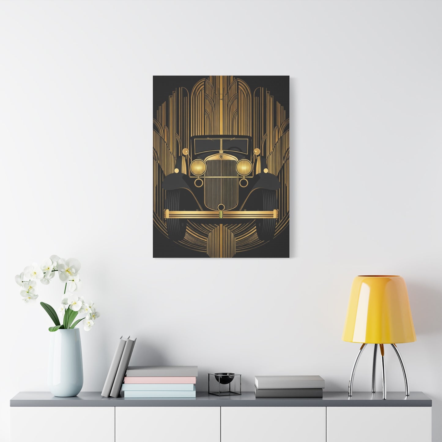 Classic Gold Roadster Art Deco Wall Art & Canvas Prints