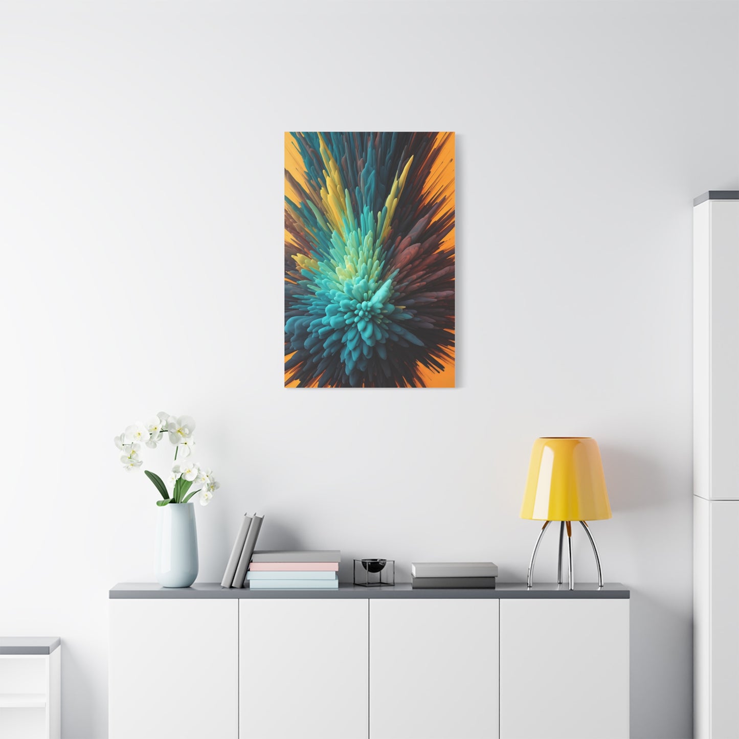 Teal Energy Bloom Abstract Wall Art & Canvas Prints