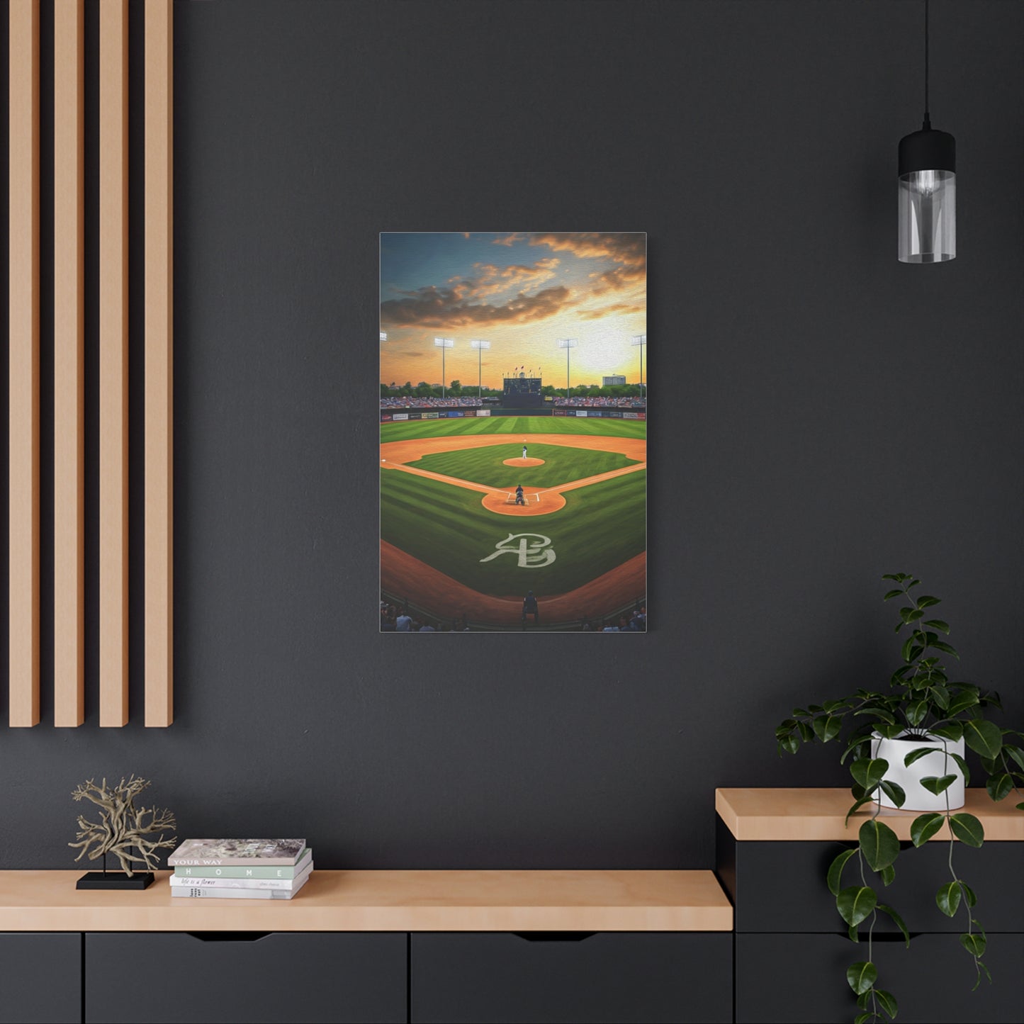 Sunset Baseball Field Peaceful Sports Landscape Wall Art & Canvas Prints