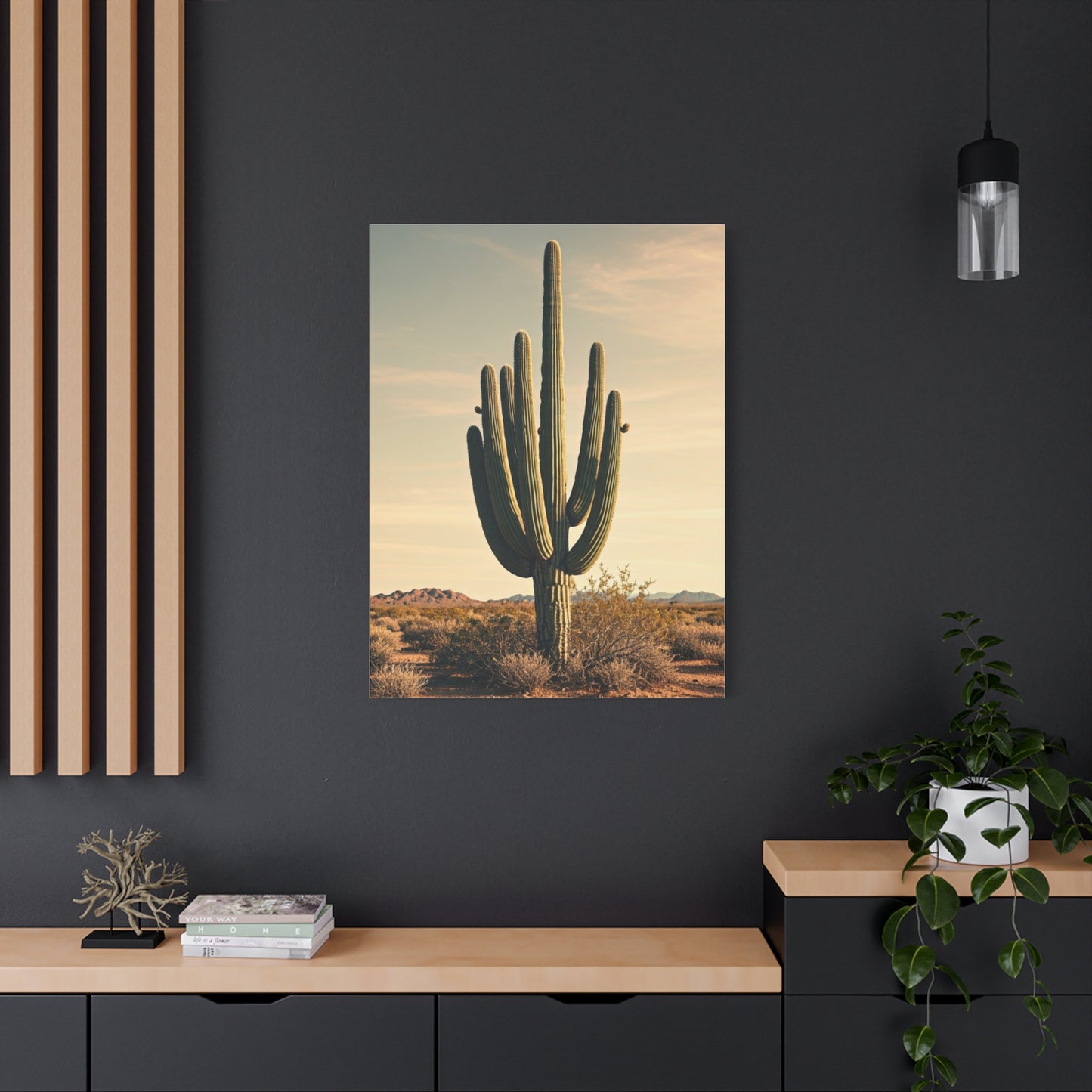Golden Desert Saguaro Landscape Wall Art & Canvas Prints