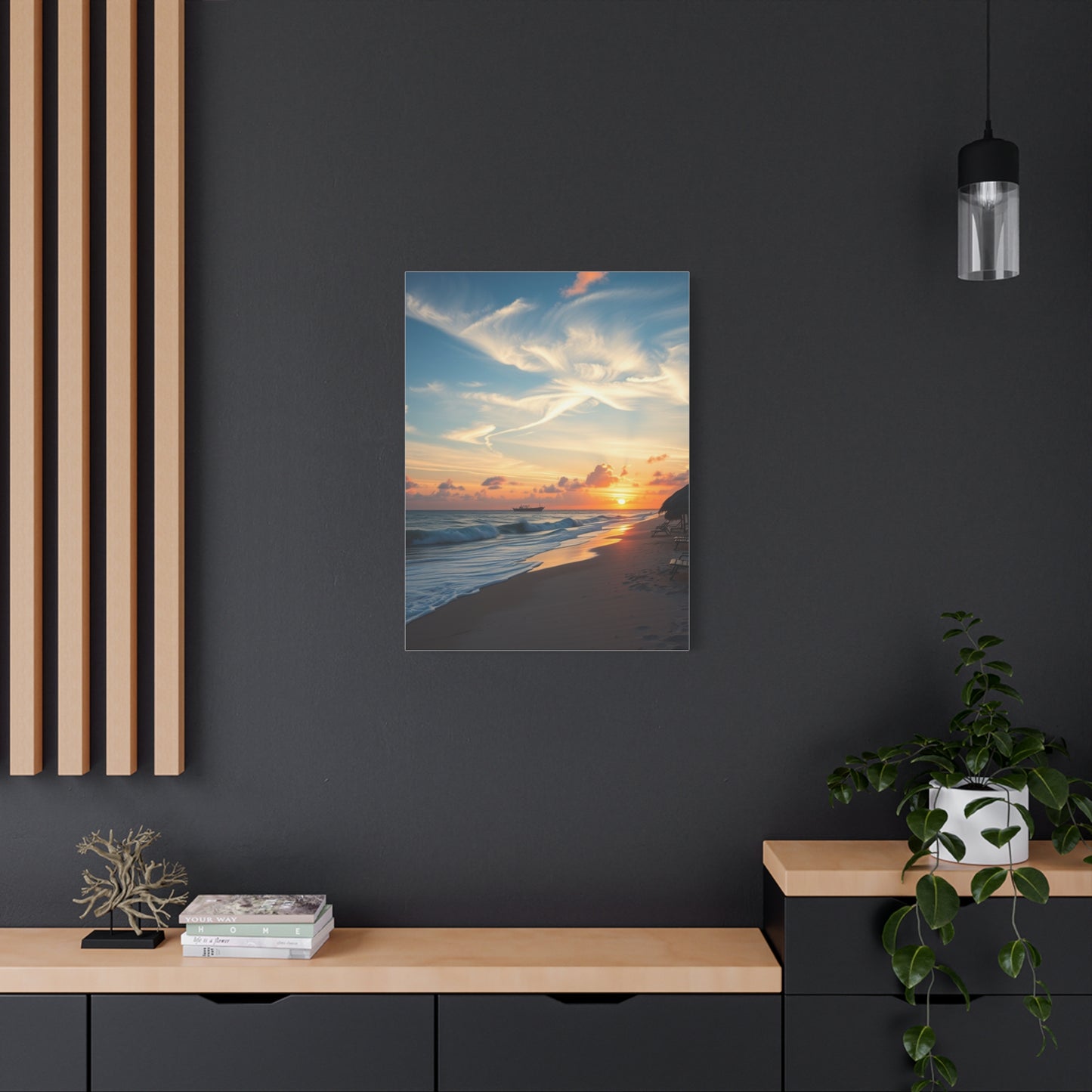 Supreme Beach Sunrise and Sunset Art Collection Wall Art & Canvas Print