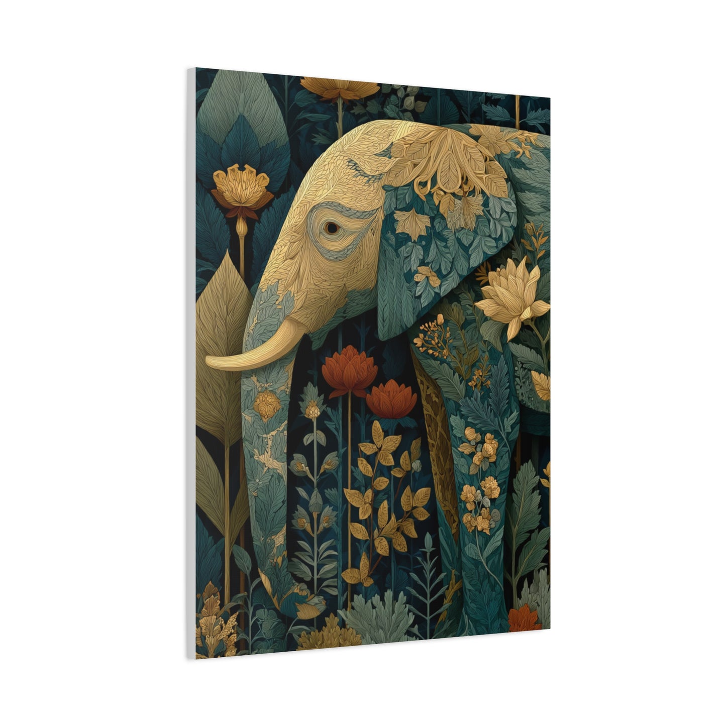 Botanical Heritage Elephant Wall Art & Canvas Print
