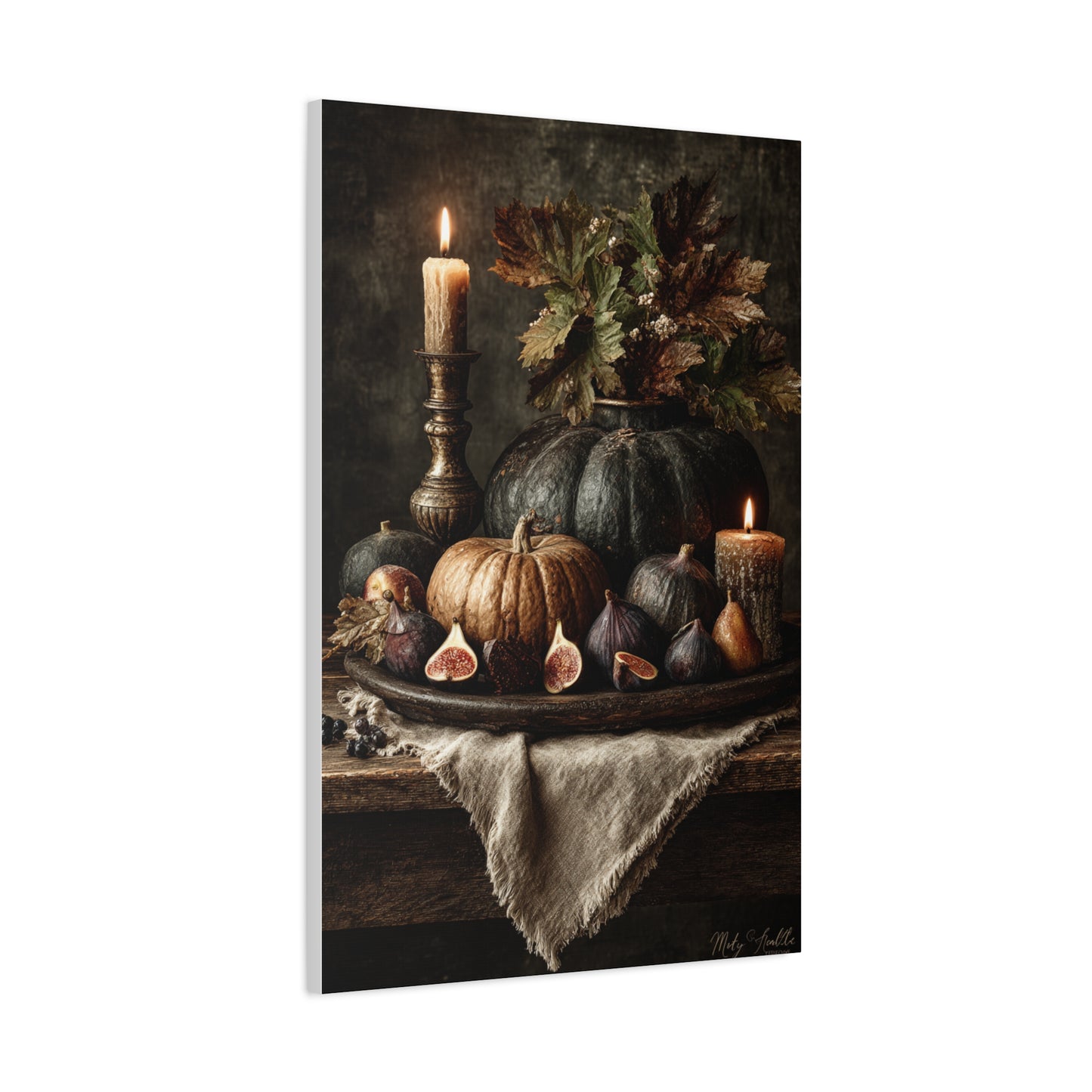 Autumn Harvest Candle Still Life Wall Art & Canvas Print