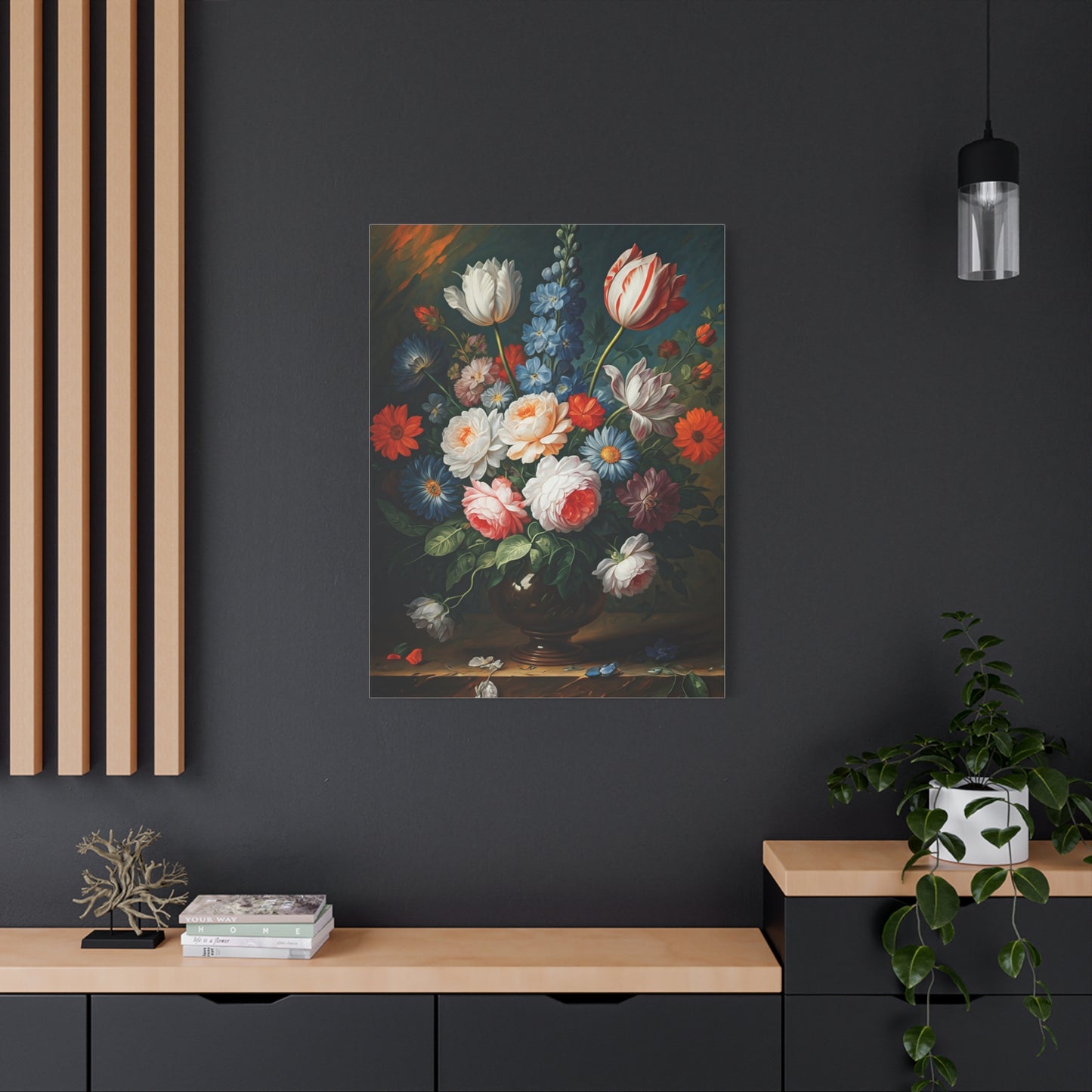 Midnight Bloom Still Life Wall Art & Canvas Print