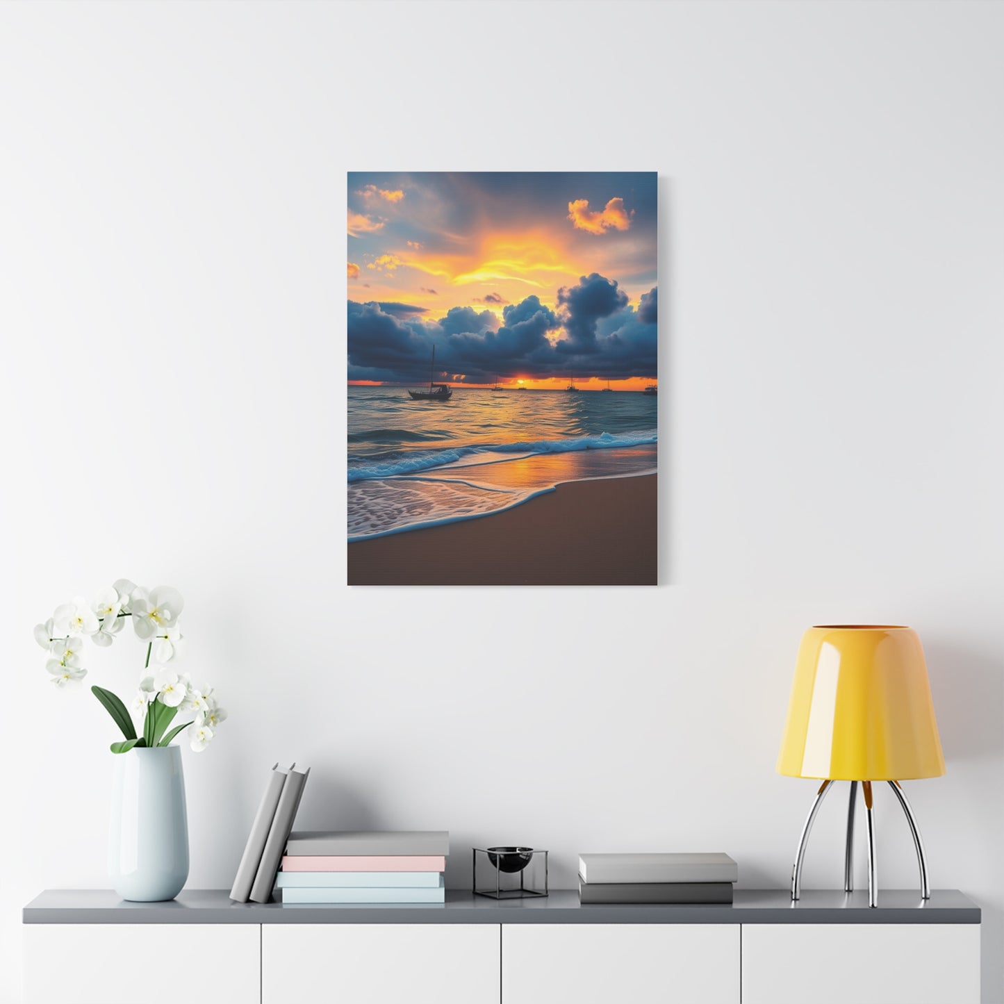 Supreme Beach Sunrise and Sunset Art Collection Wall Art & Canvas Print