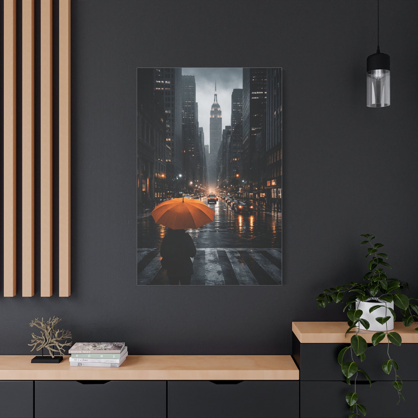 City Rain Reflection Wall Art & Canvas Print