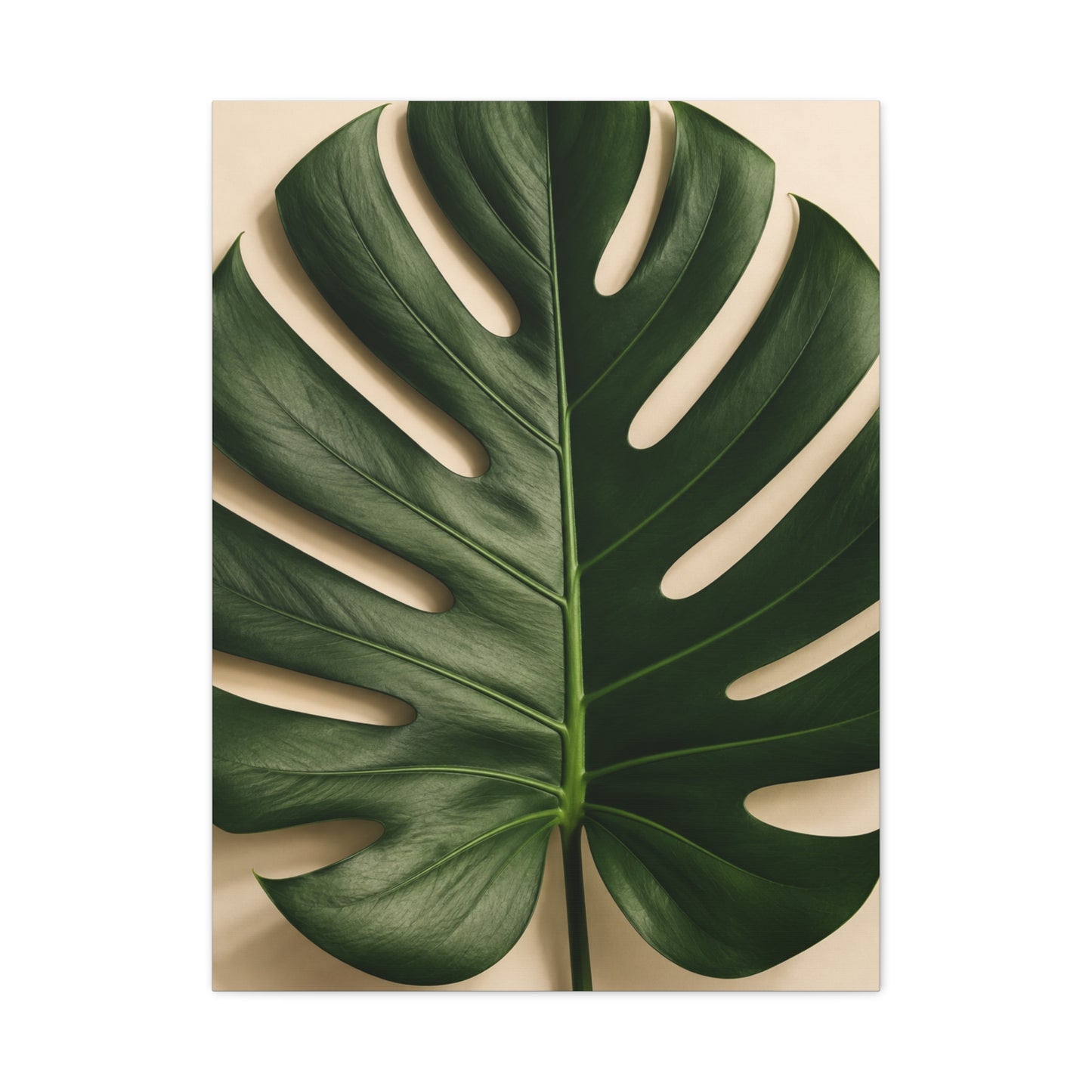 Minimal Monstera Leaf Botanical Tropical Wall Art & Canvas Print
