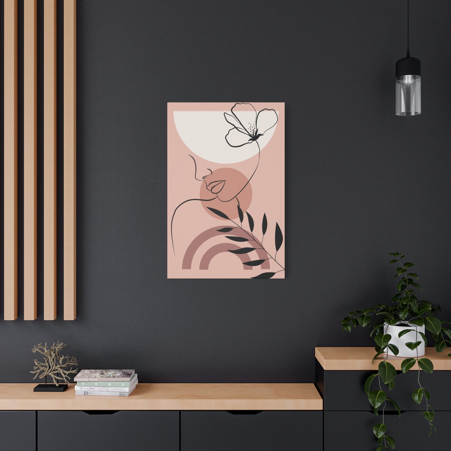 Lady Flower Leaves Deco Wall Art & Canvas Prints