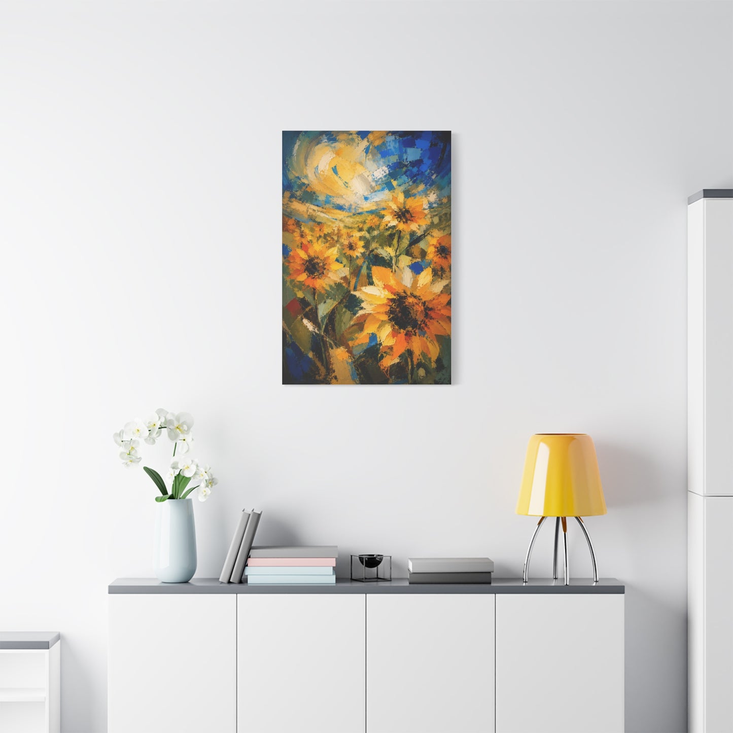 Abstract Expressionist Sunflower Field Wall Art & Canvas Print