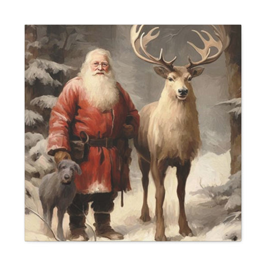 Santa And Reindeer Wall Art & Canvas Prints