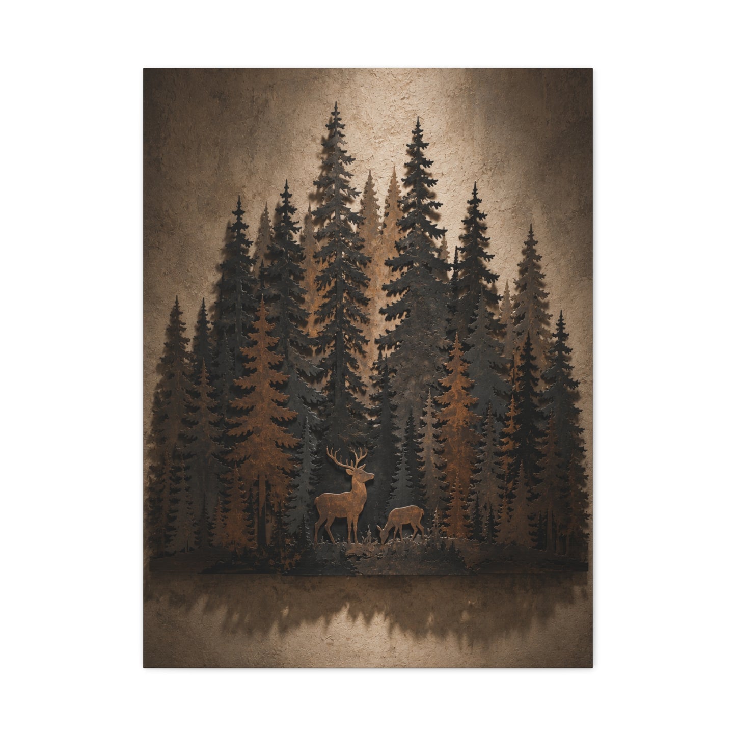 Forest Wildlife Silhouette Scene Trees Wall Art & Canvas Print