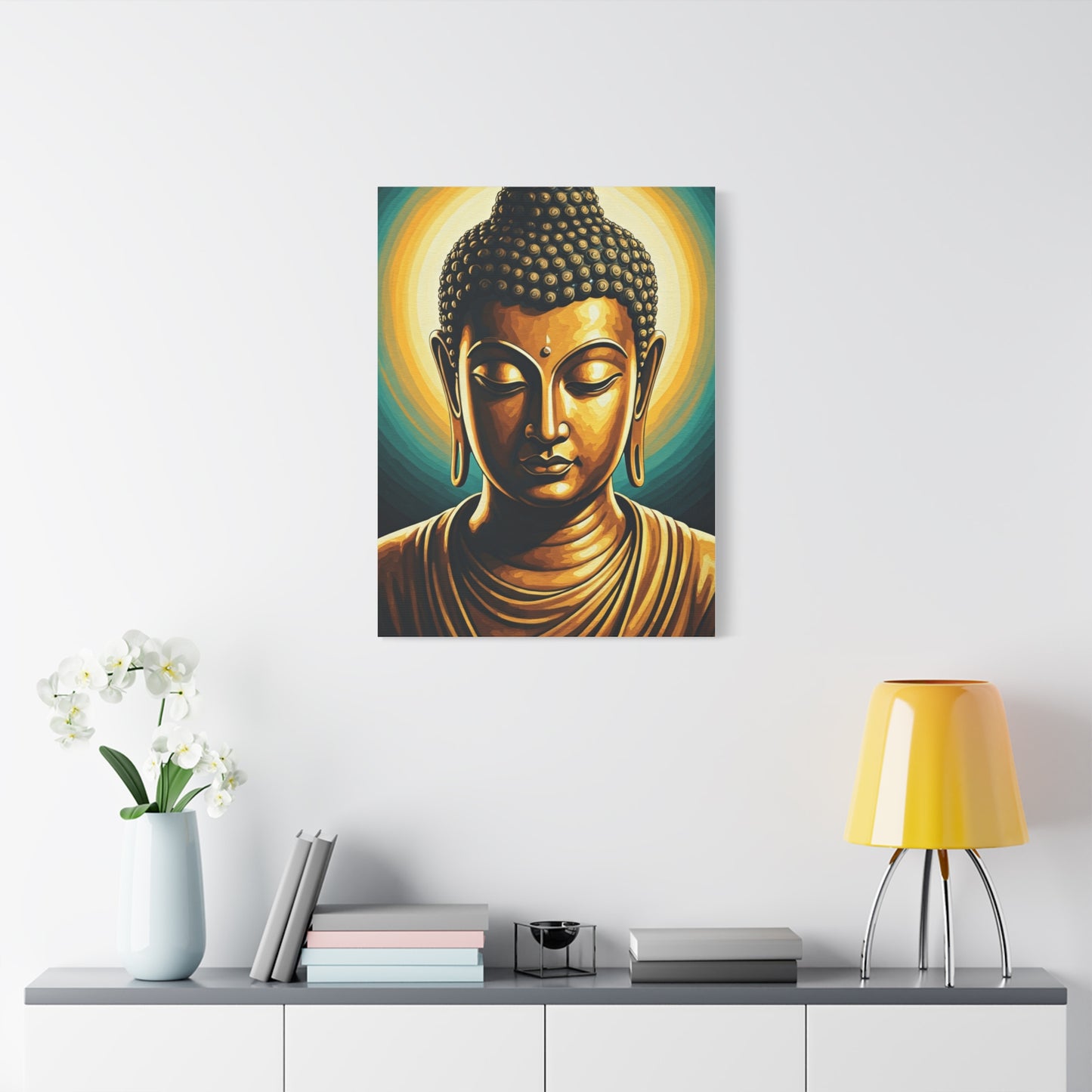 Radiant Serenity Buddha Portrait Wall Art & Canvas Prints