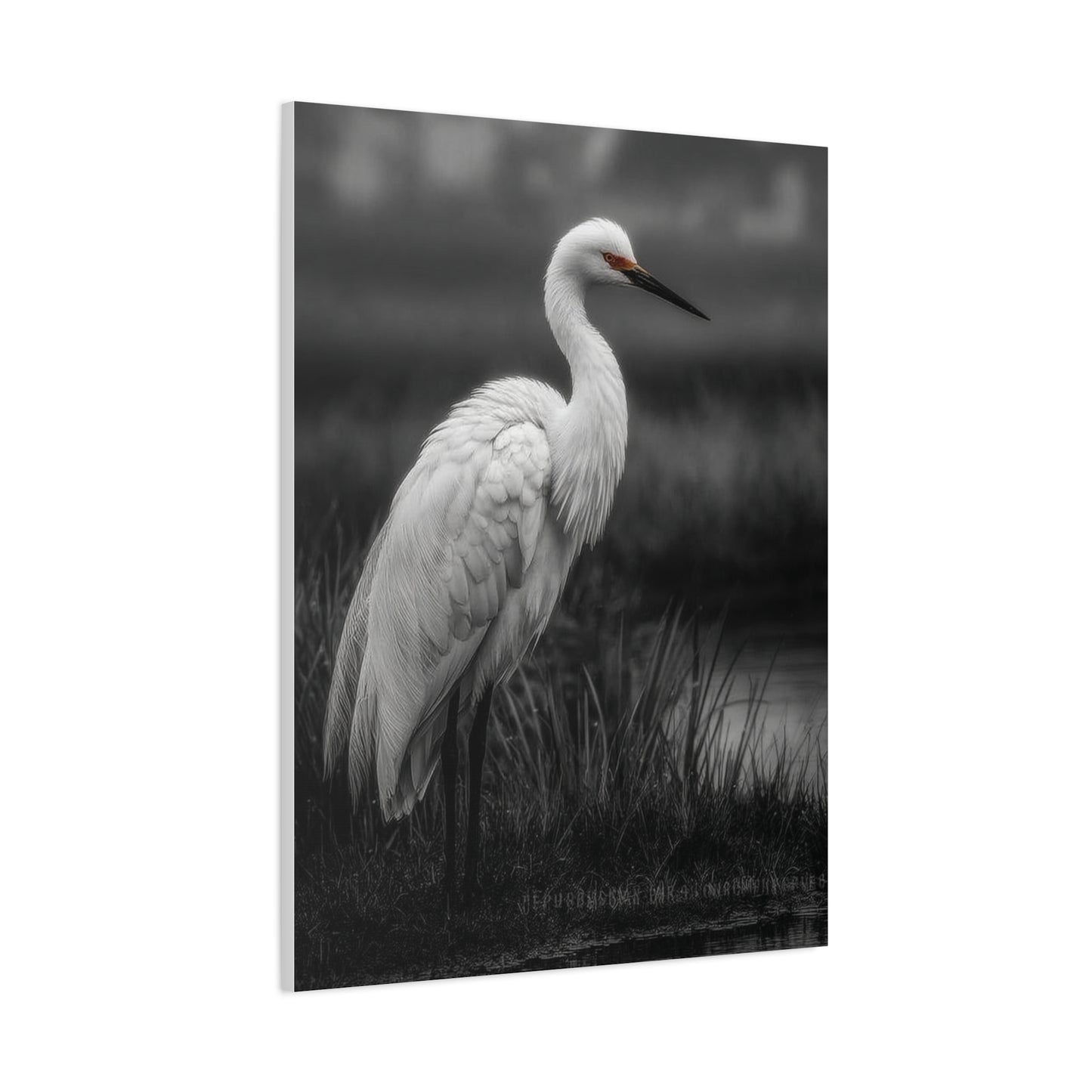 Light Grey Crane Mist Portrait Wall Art & Canvas Print