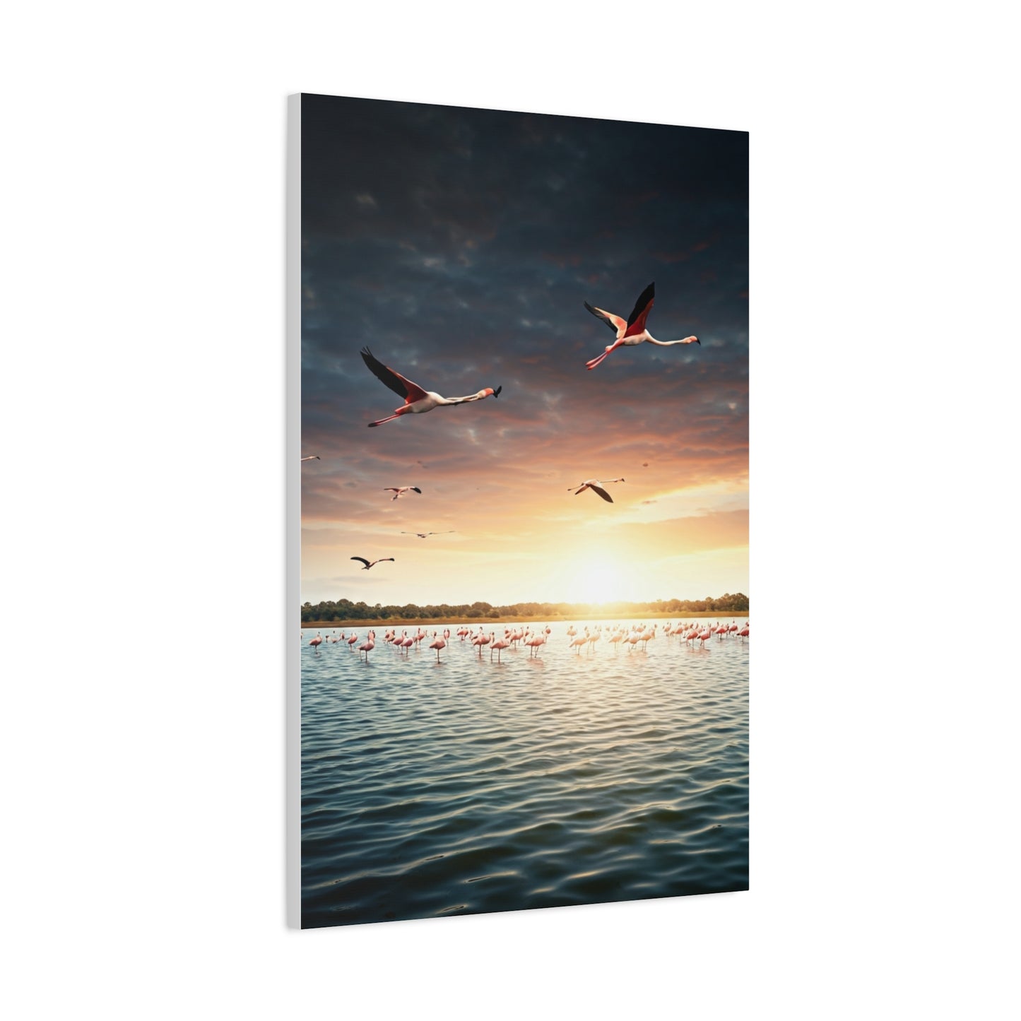 Birds Over Tranquil Ocean Sunrise Wall Art & Canvas Prints