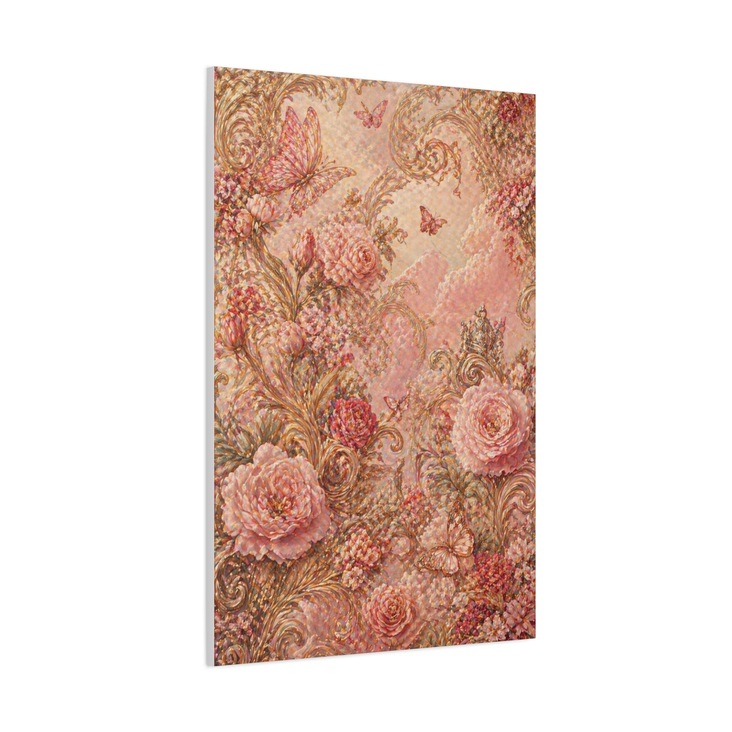 Blush Rococo Floral Fantasy Wall Art & Canvas Print