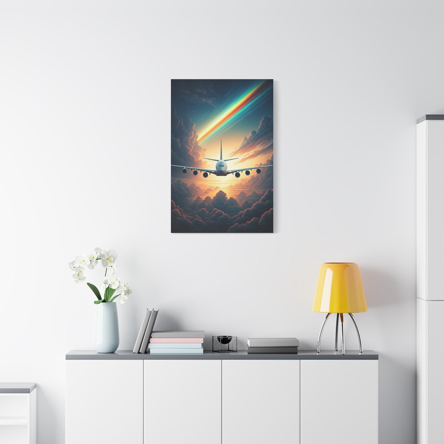Rainbow Sky Flight Horizon Wall Art & Canvas Prints