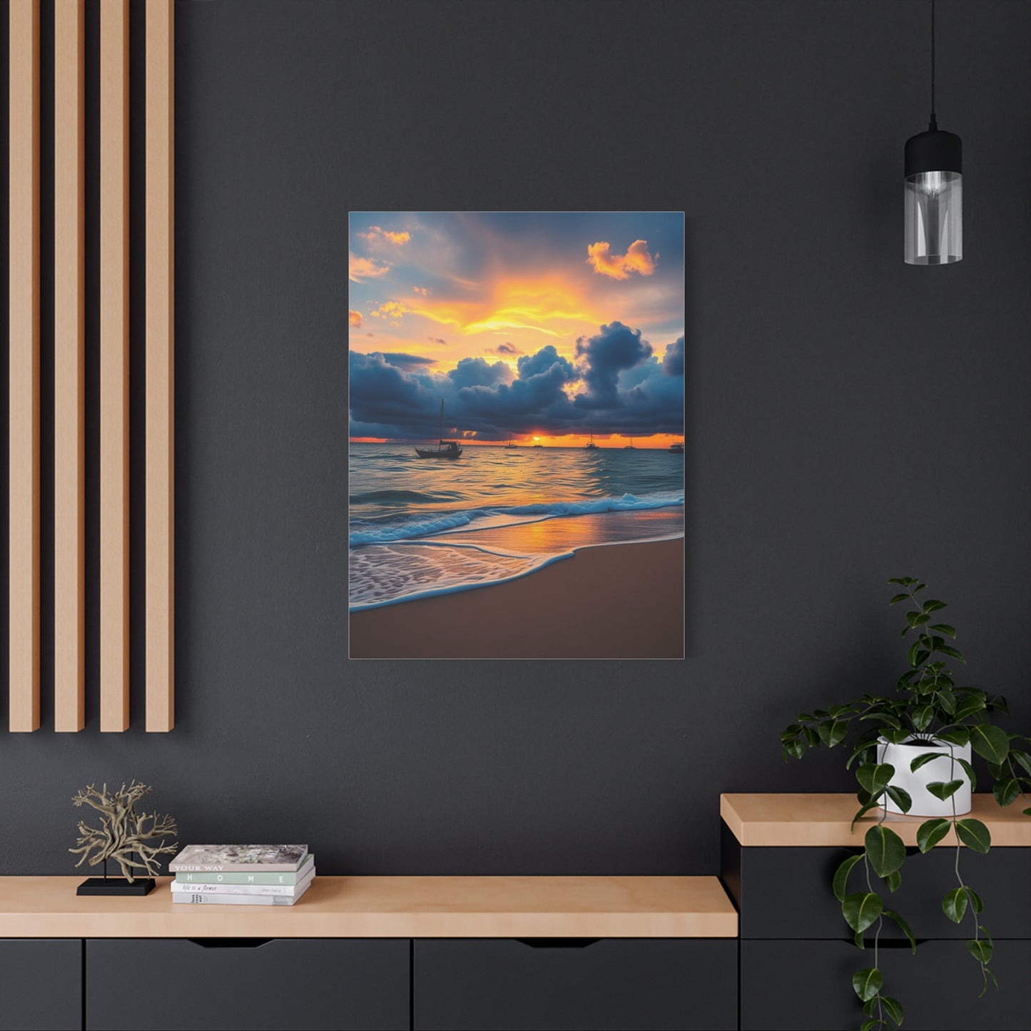 Supreme Beach Sunrise and Sunset Art Collection Wall Art & Canvas Print