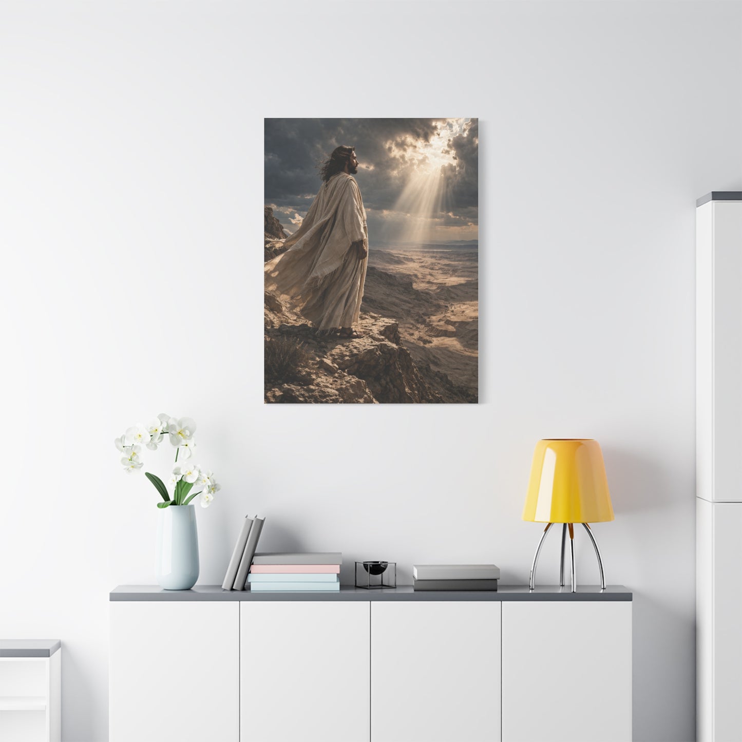 Christ Overlooking the Wilderness Light Wall Art & Canvas Print