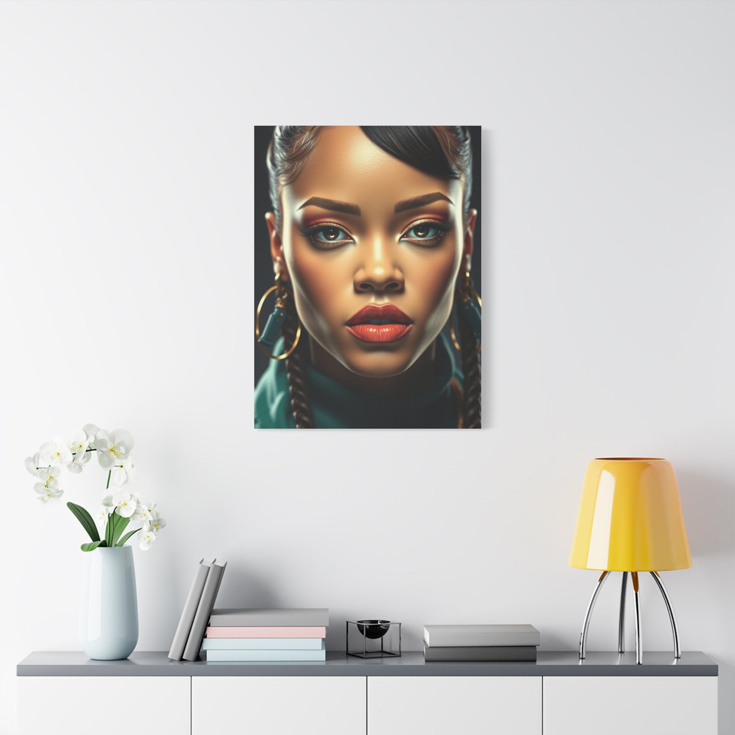 Rihannas Vibrant Elegance Art Wall Art & Canvas Print