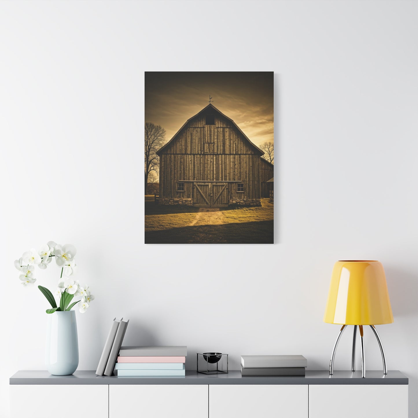 Classic Wooden Barn with Country Path Wall Art & Canvas Prints