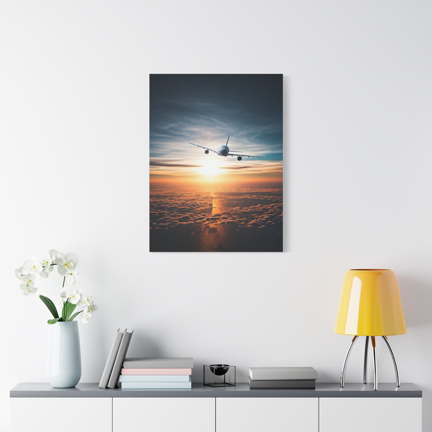 Skyward Sunset Departure Wall Art & Canvas Prints